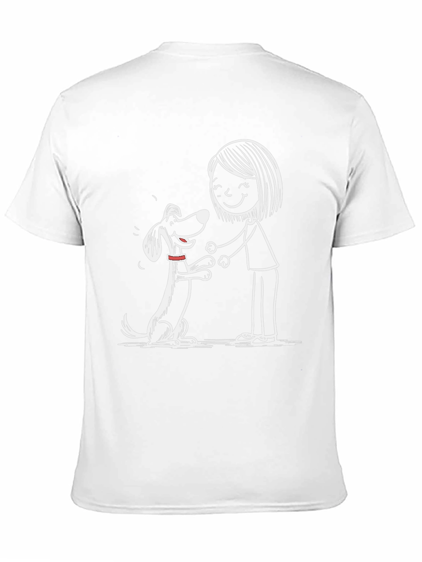 Cute Dog & Owner Graphic Black T-Shirt