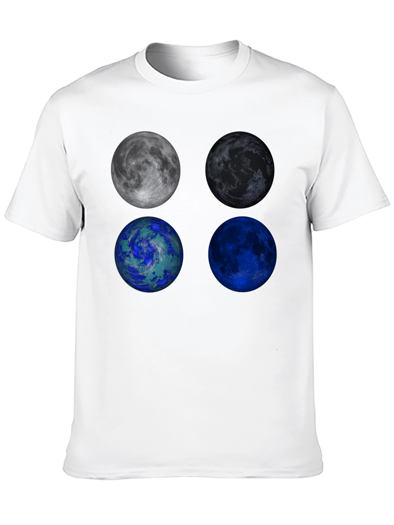 Planetary Spheres Graphic Print Black T-Shirt