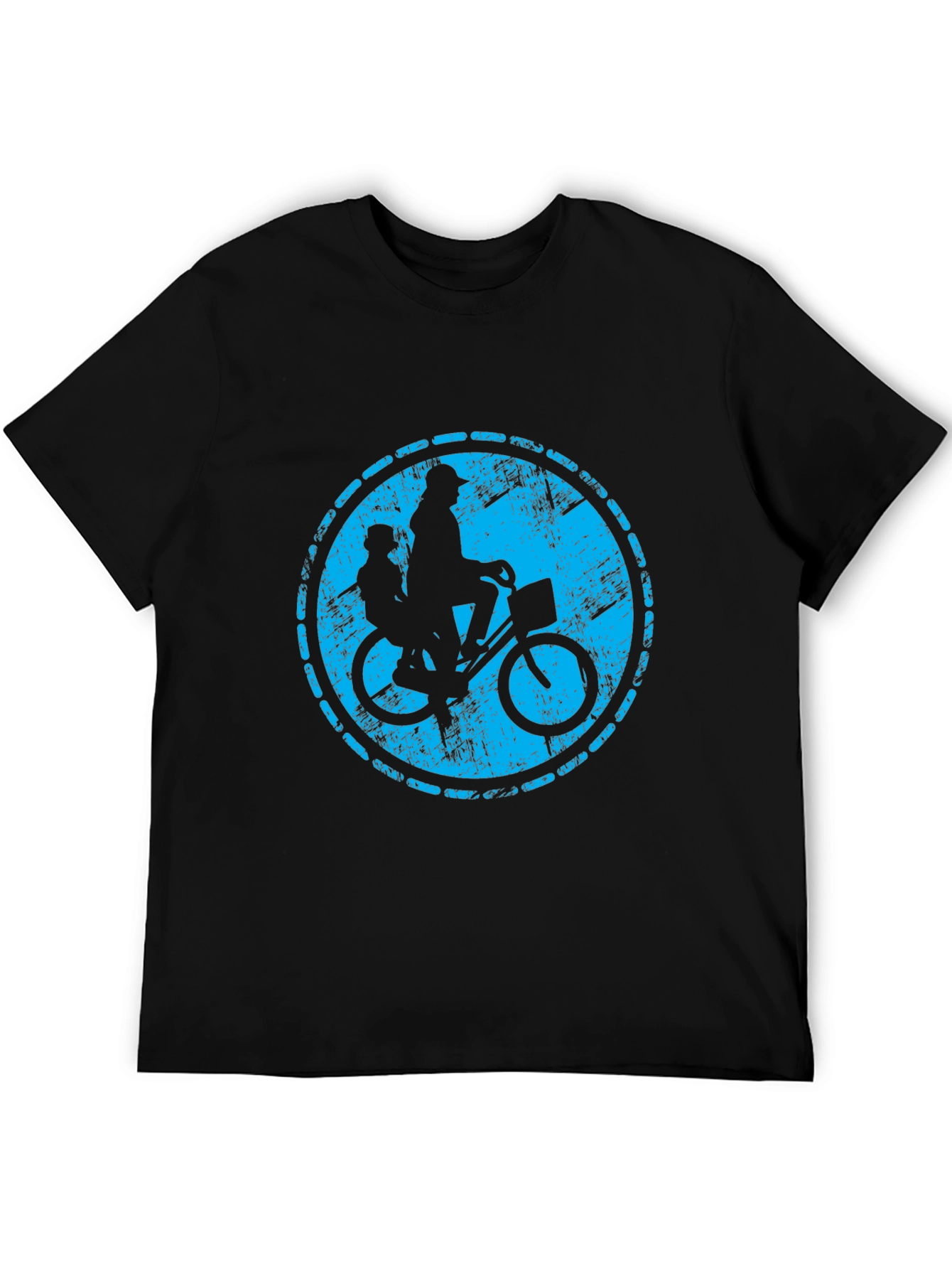 Retro Bicycle Ride Graphic T-Shirt - Black