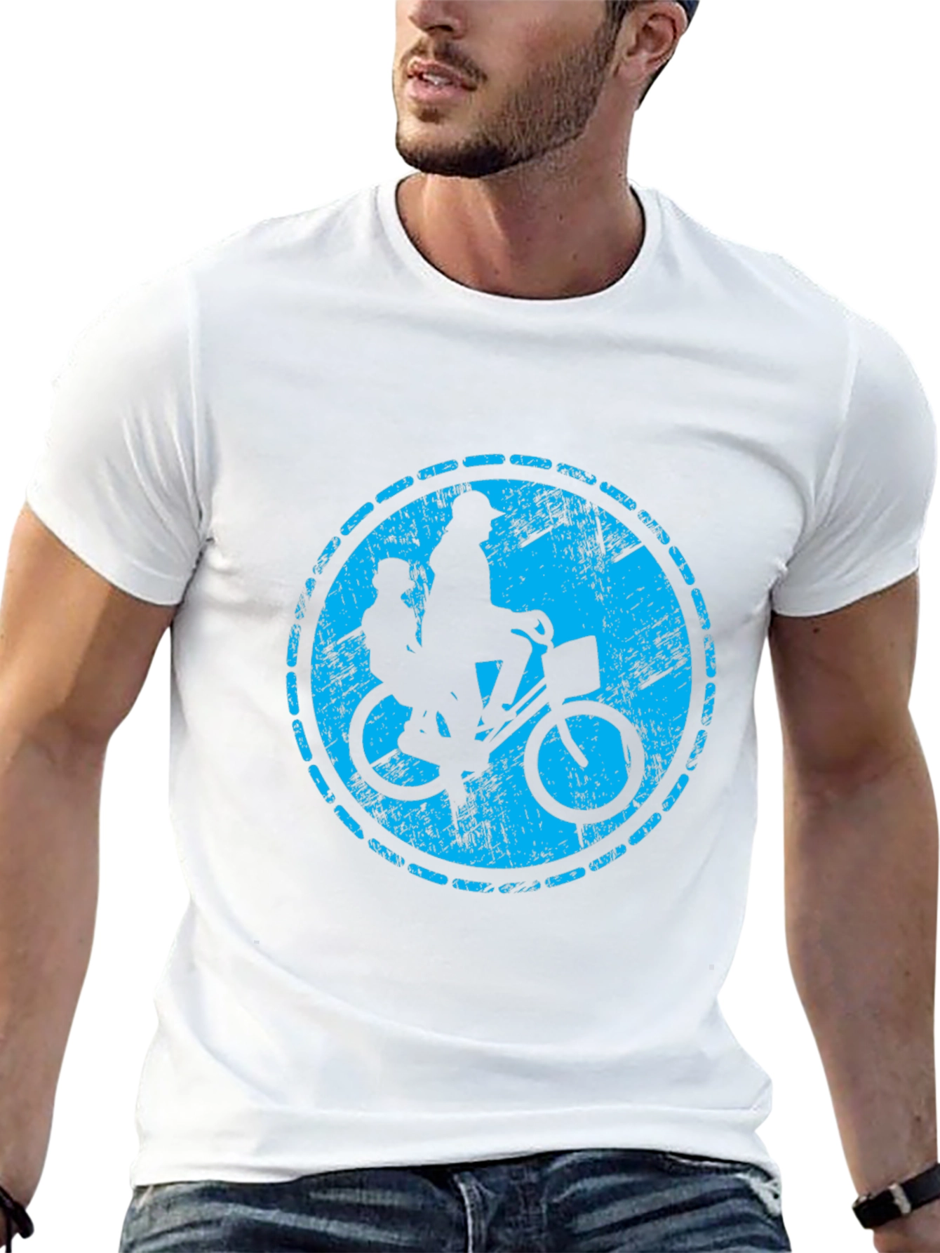 Retro Bicycle Ride Graphic T-Shirt - Black