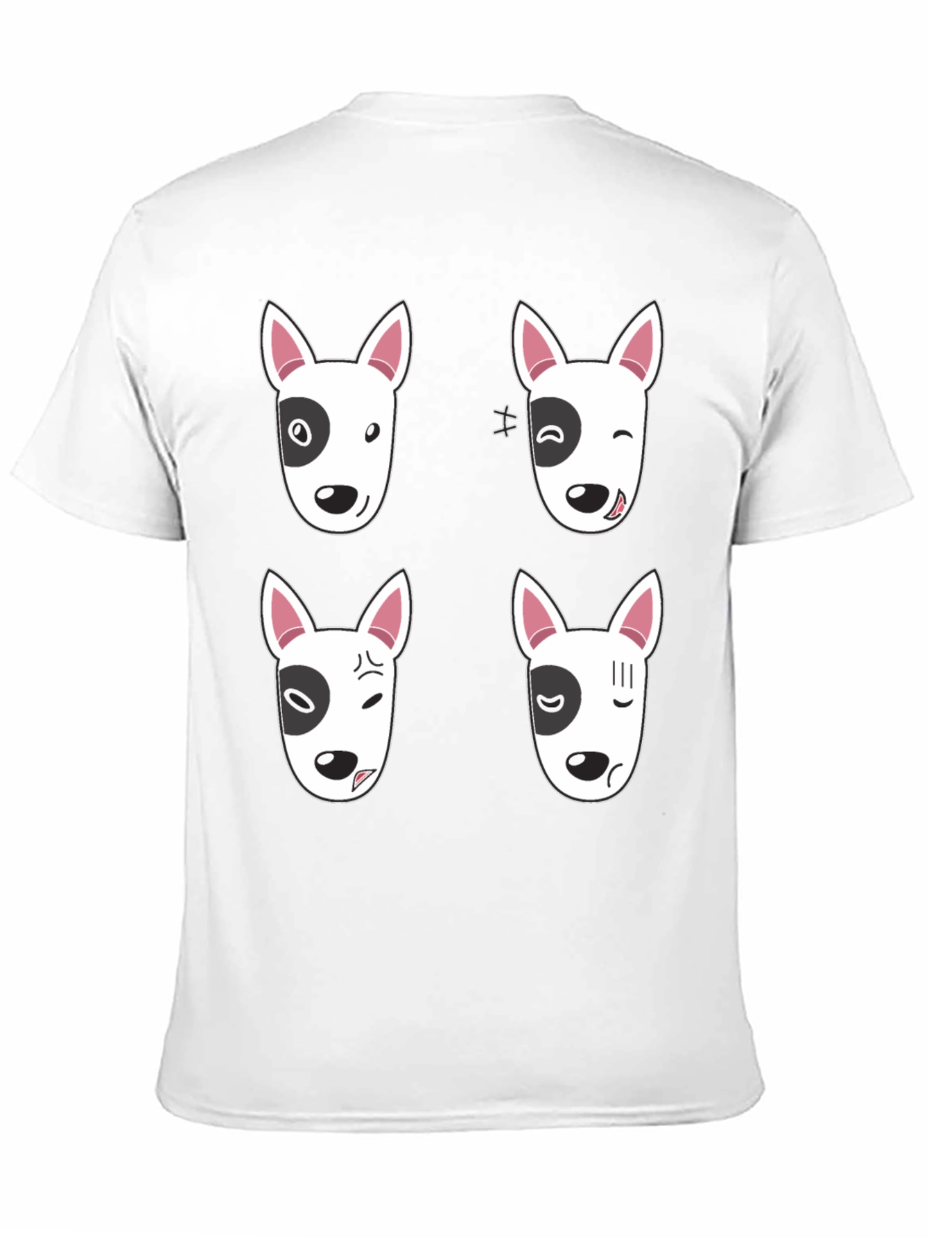 Funny Bull Terrier Emoji Black T-Shirt