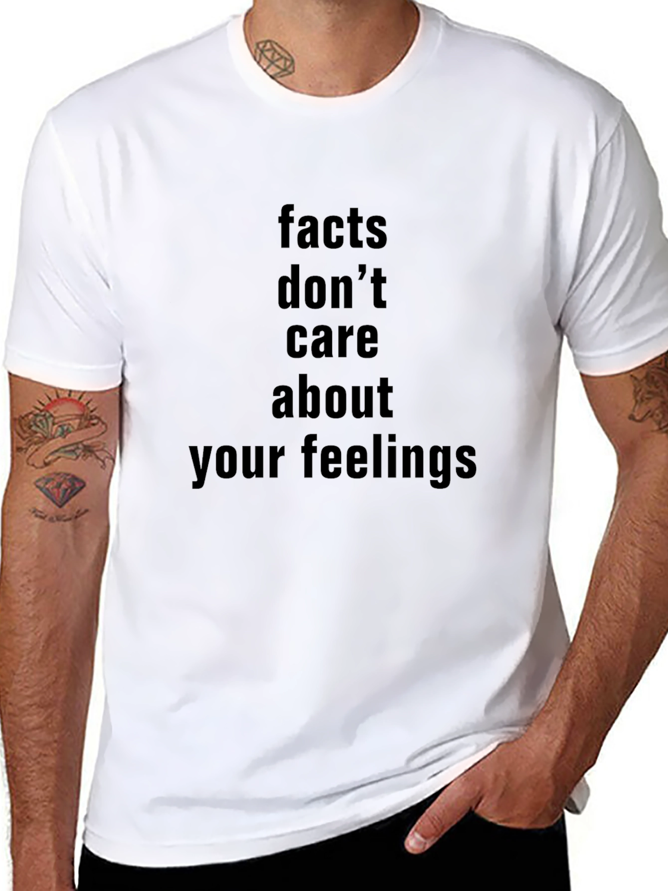 Facts Dont Care About Feelings Graphic Tee - Black