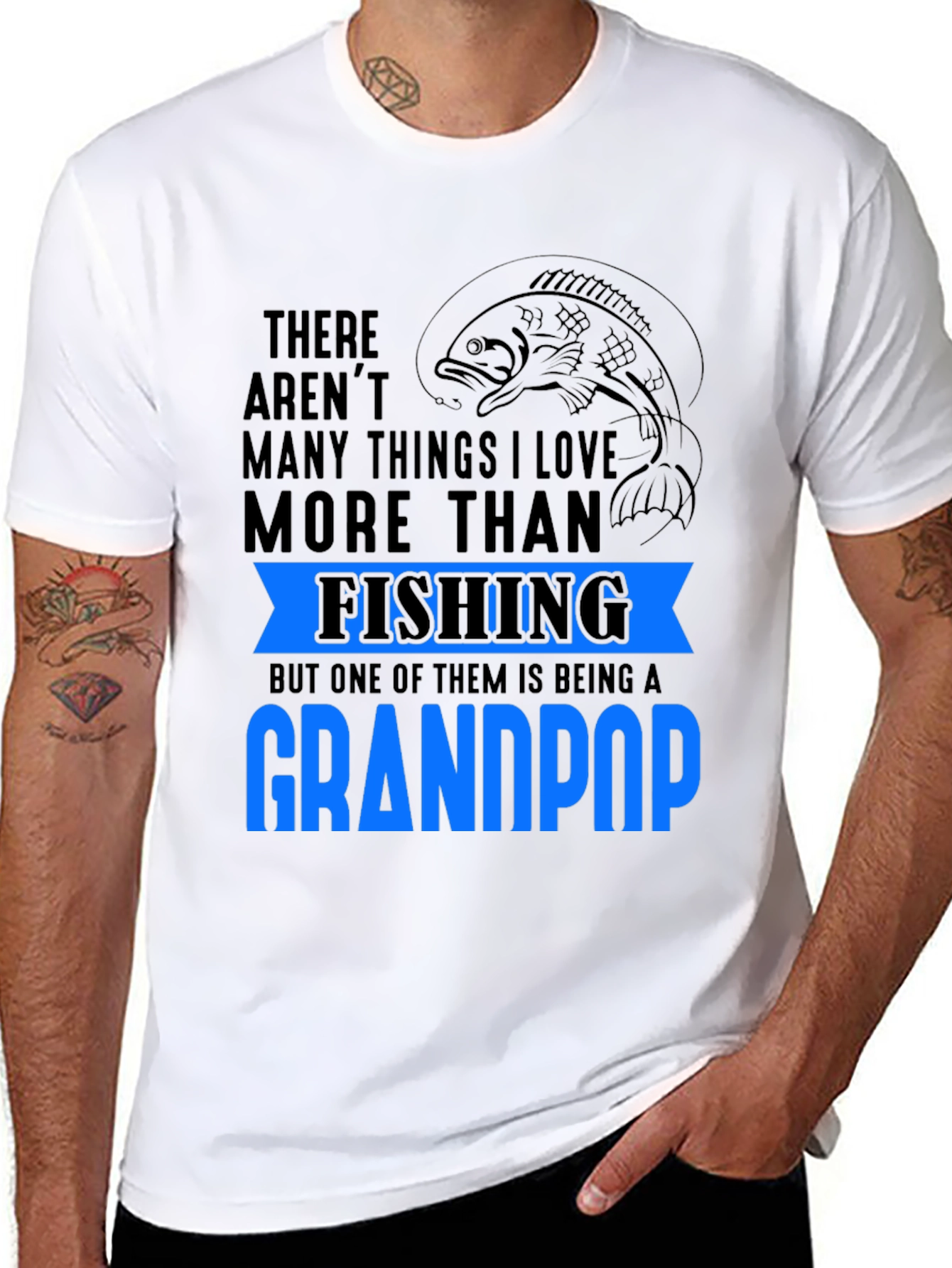 Fishing Grandpop T-Shirt: Love for Fishing & Grandkids