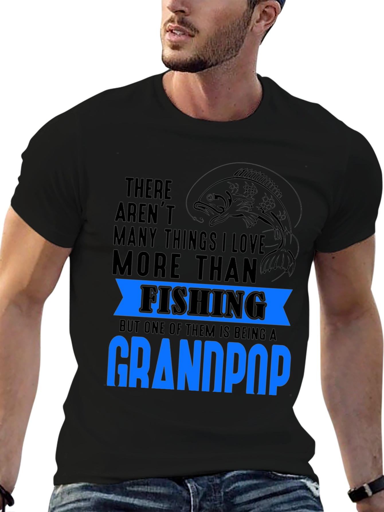 Fishing Grandpop T-Shirt: Love for Fishing & Grandkids