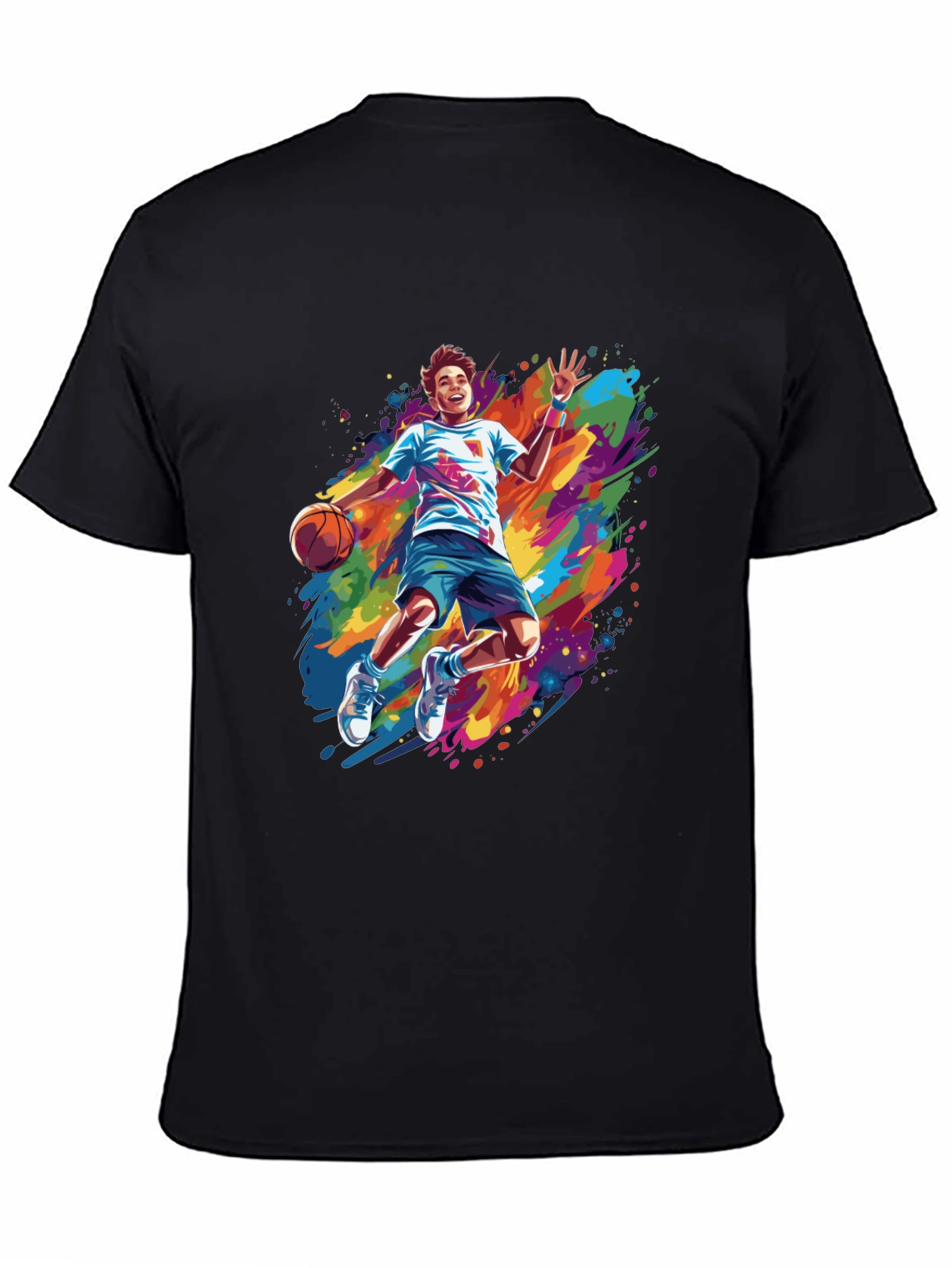 Basketball Player Paint Splatter T-Shirt