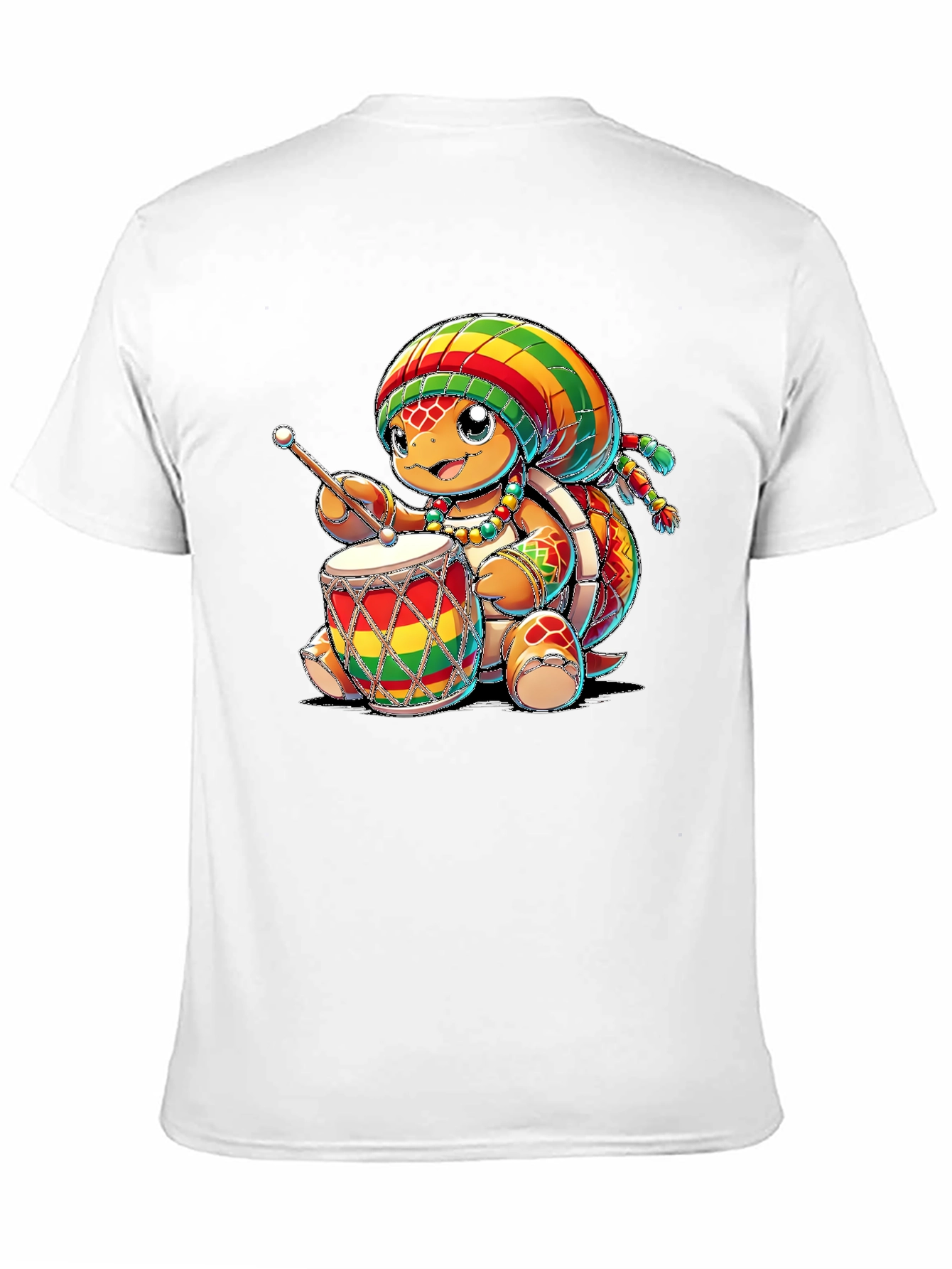 Rasta Turtle Drummer Graphic T-Shirt