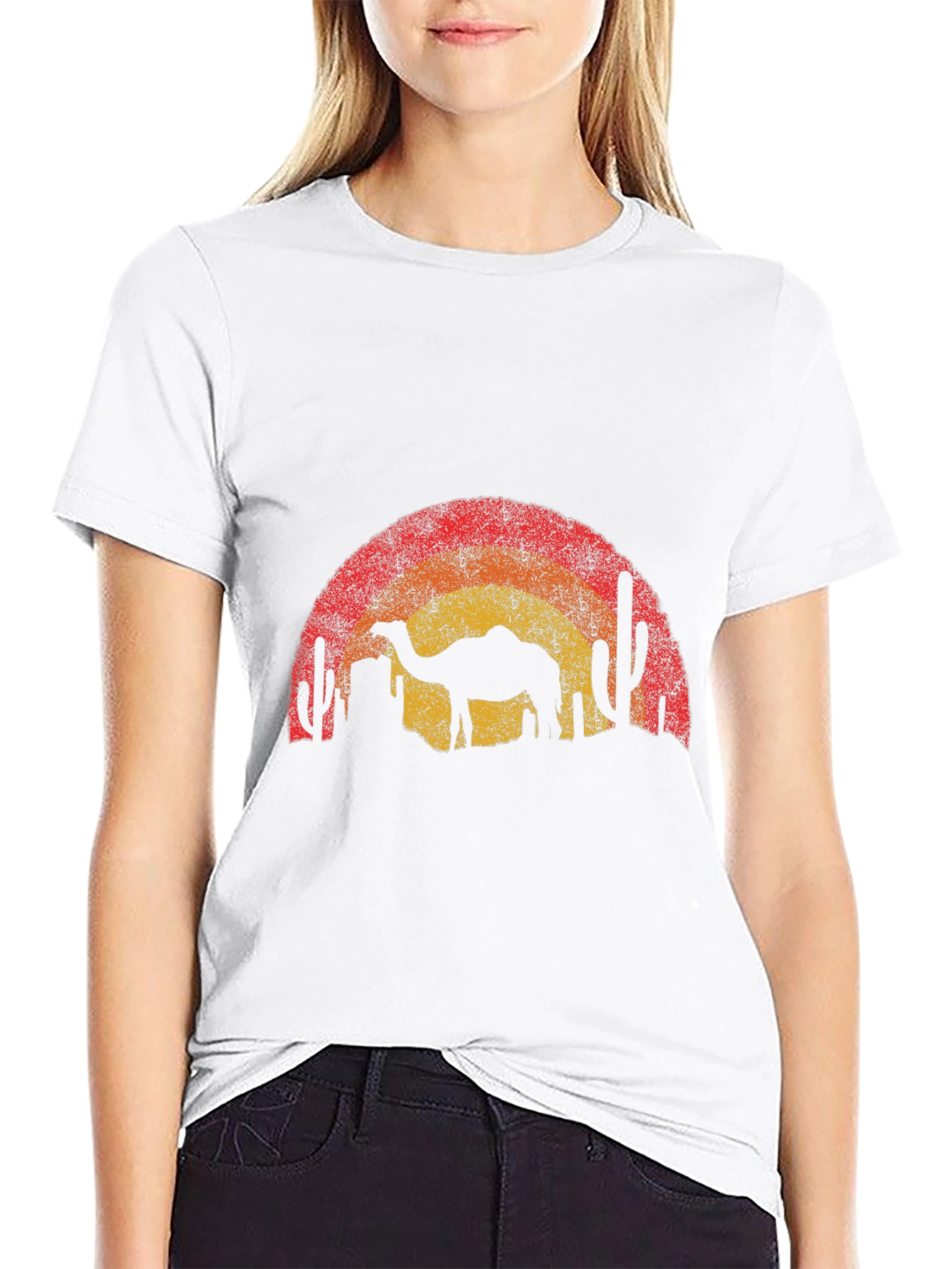 Camel Desert Sunset Graphic Tee