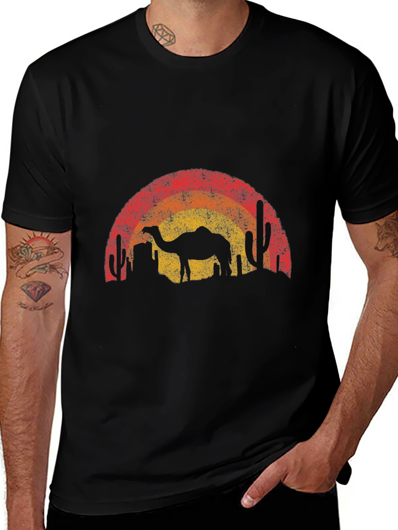 Camel Desert Sunset Graphic Tee