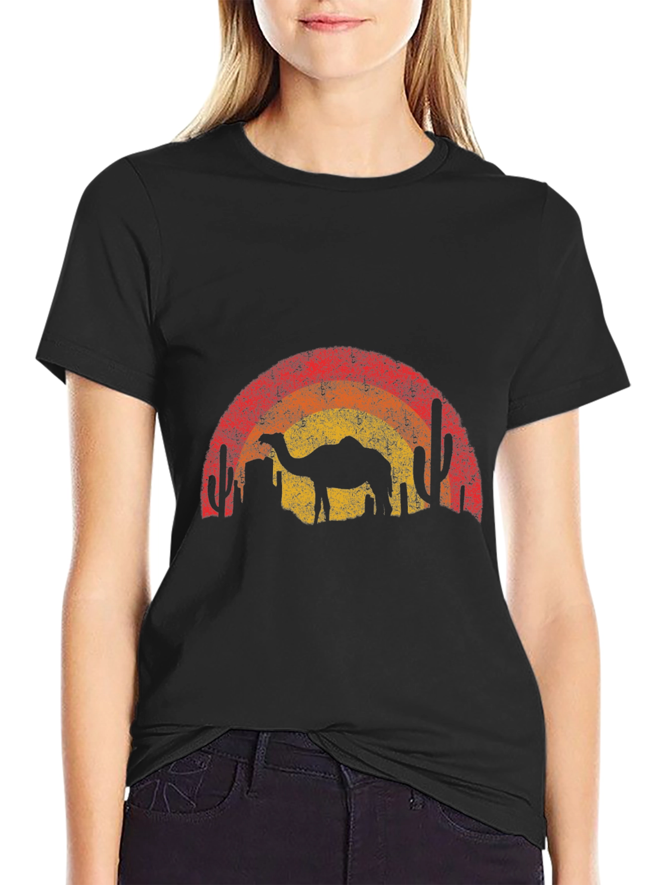 Camel Desert Sunset Graphic Tee