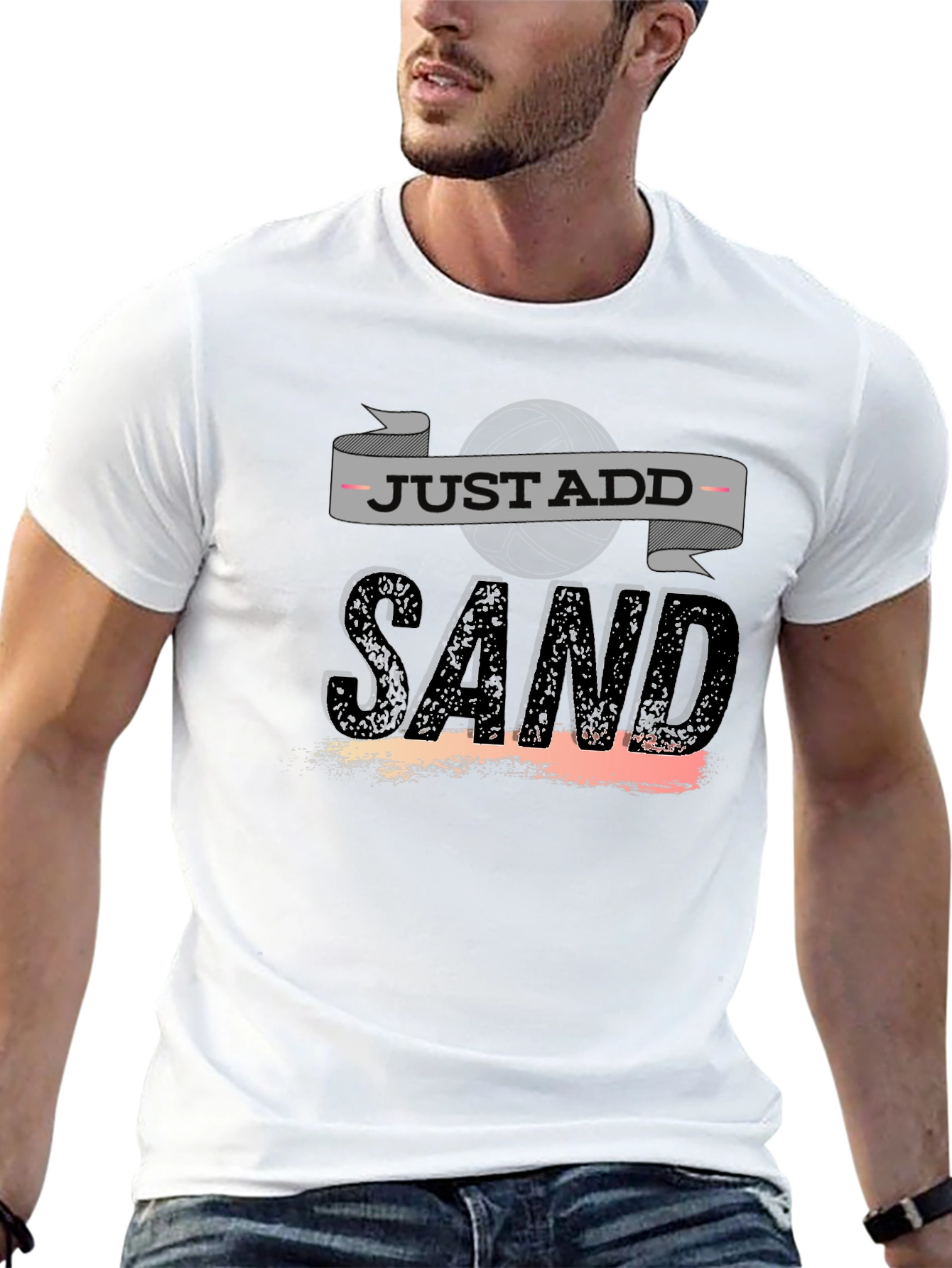 Just Add Sand Black T-Shirt - Beach Lover Apparel