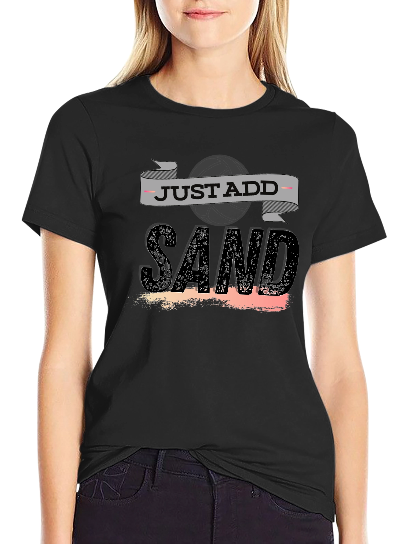 Just Add Sand Black T-Shirt - Beach Lover Apparel