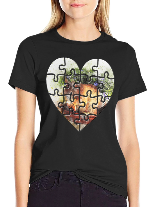 Heart Puzzle Graphic Tee - Unique Design