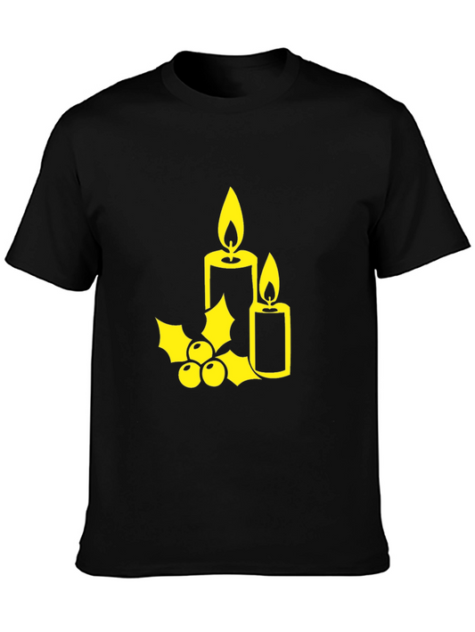 Festive Holiday Candle Graphic Tee