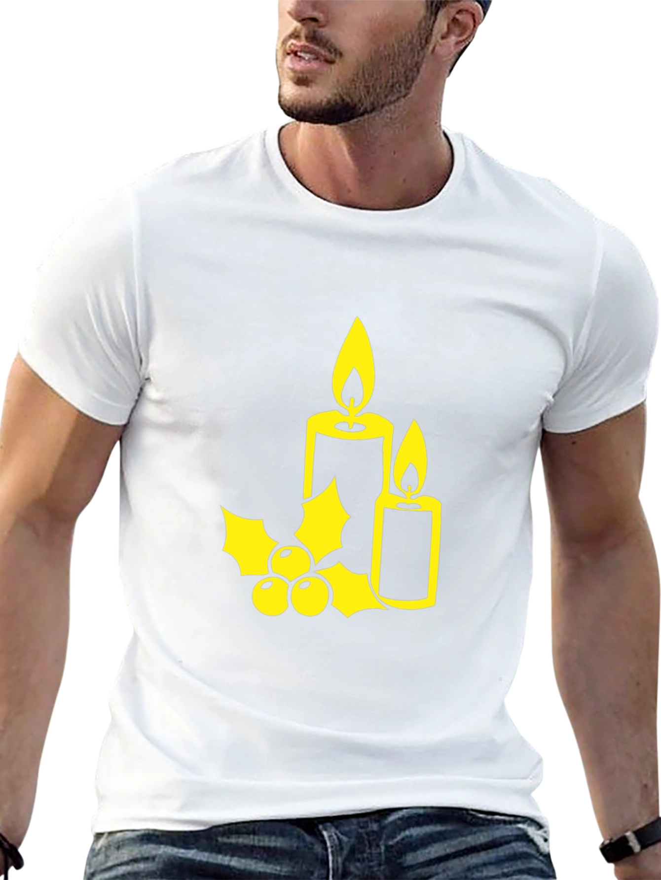 Festive Holiday Candle Graphic Tee