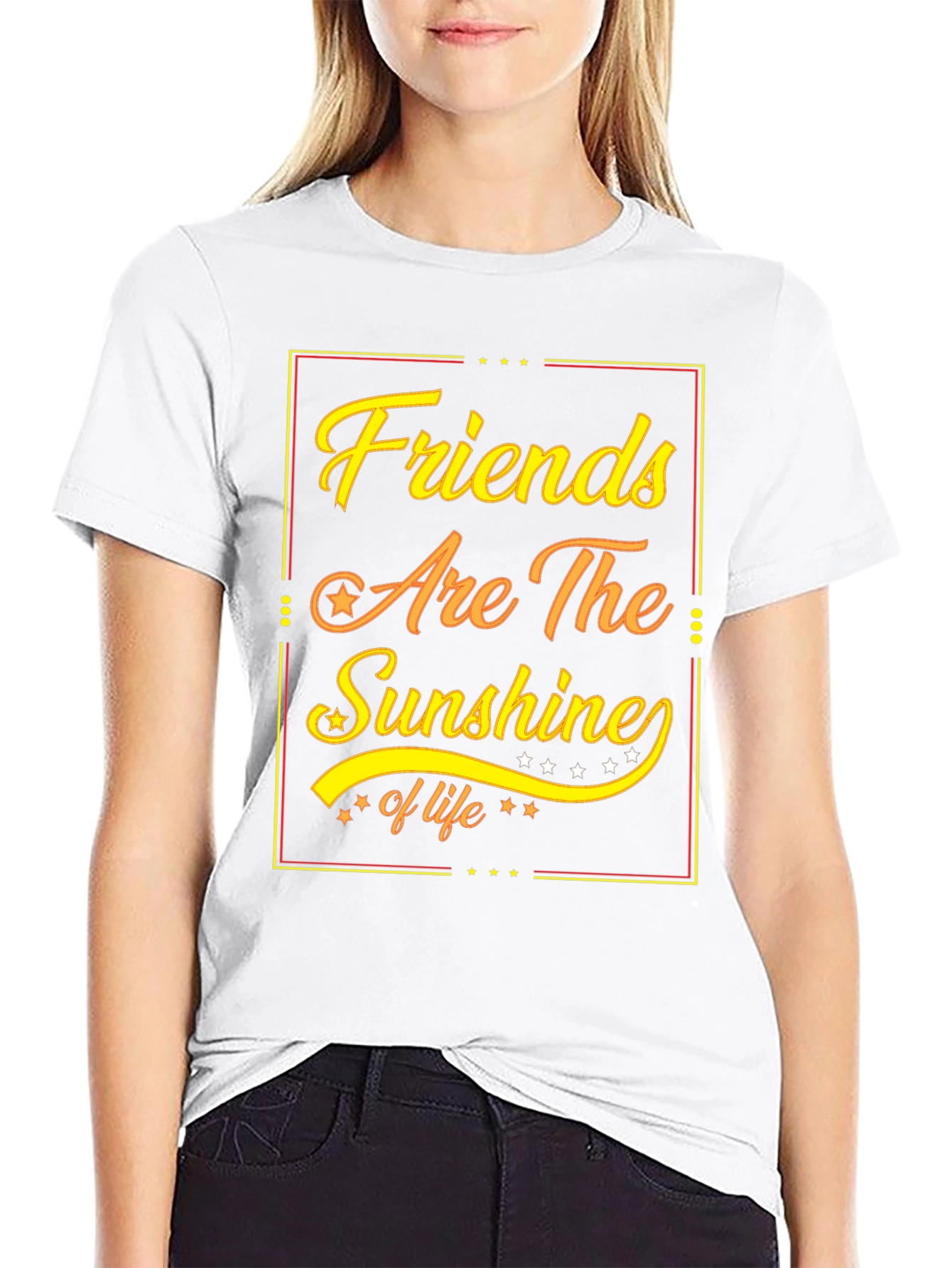 Friends Are The Sunshine of Life Black T-Shirt