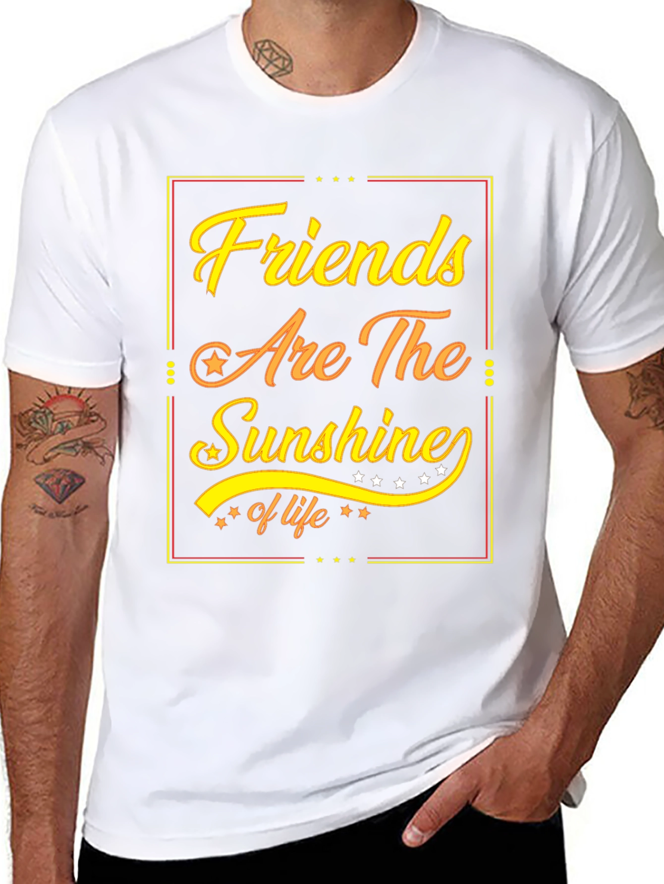 Friends Are The Sunshine of Life Black T-Shirt