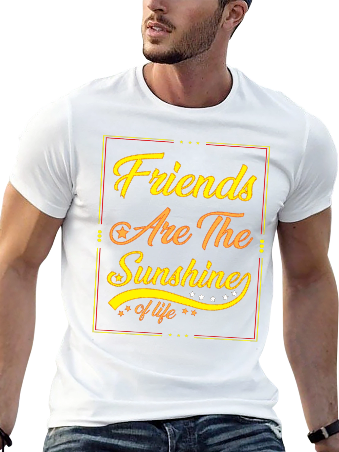 Friends Are The Sunshine of Life Black T-Shirt