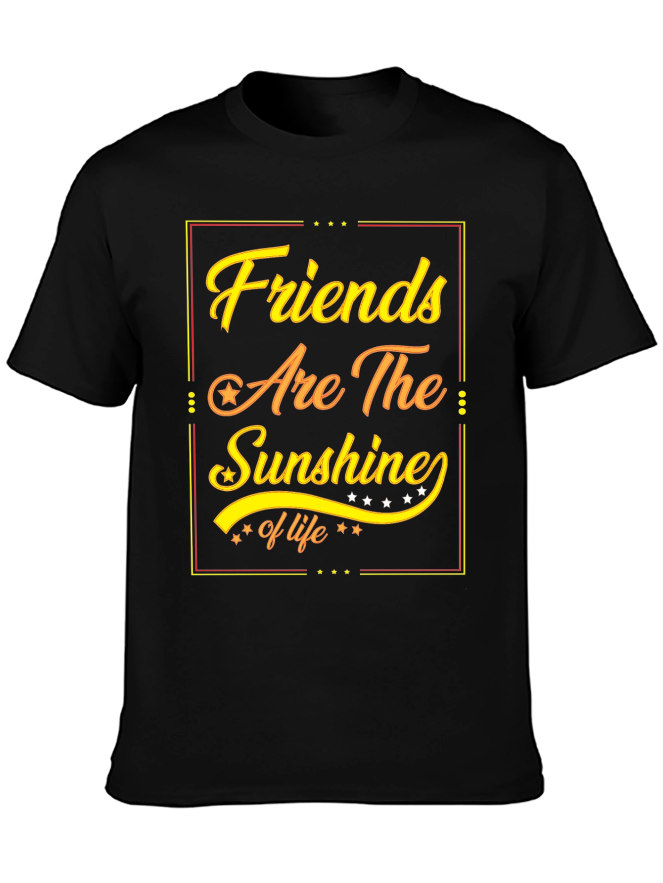 Friends Are The Sunshine of Life Black T-Shirt