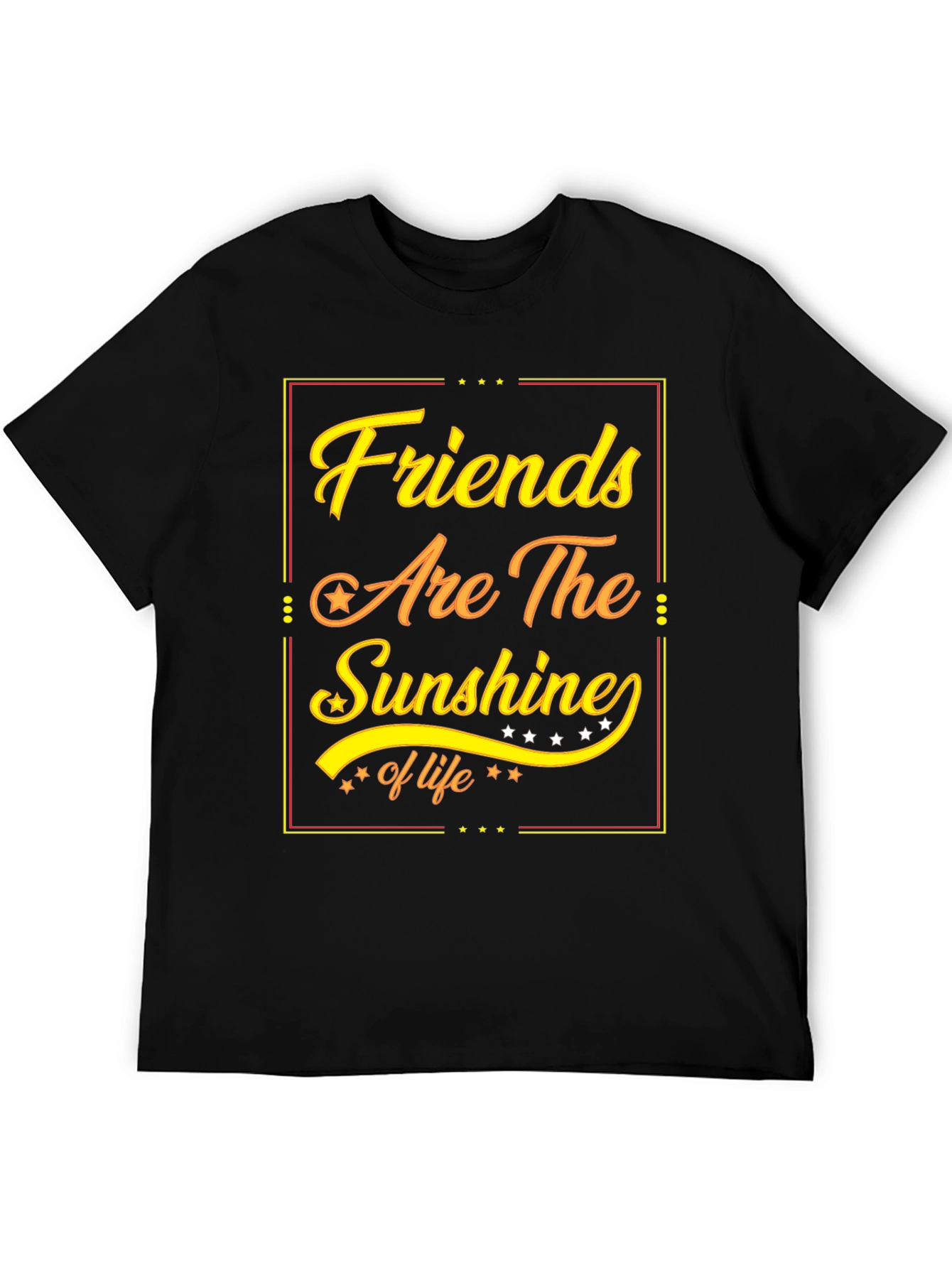 Friends Are The Sunshine of Life Black T-Shirt