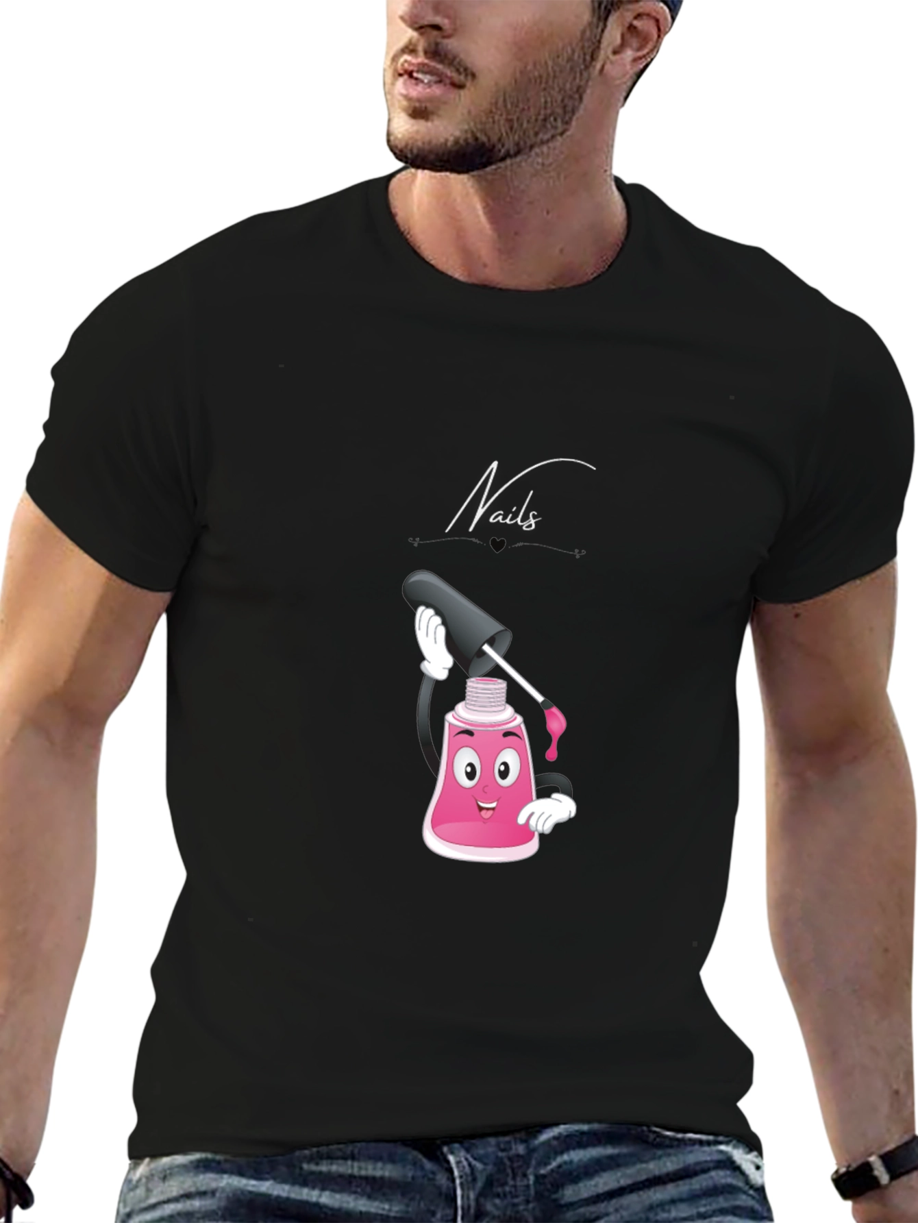 Nails Cartoon Graphic T-Shirt