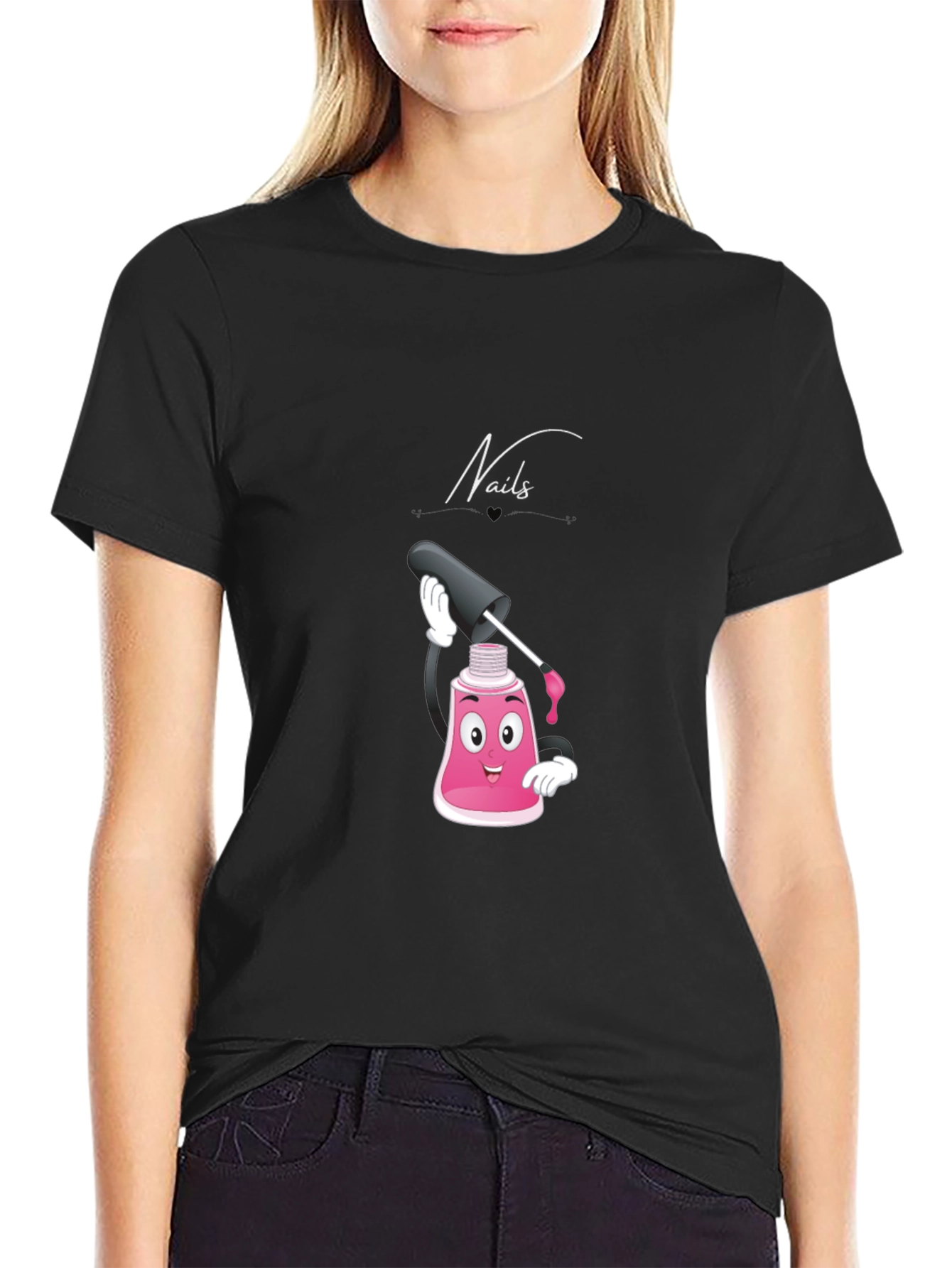 Nails Cartoon Graphic T-Shirt