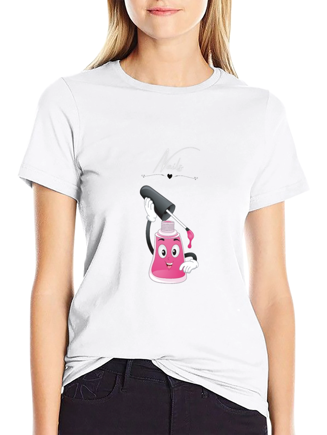 Nails Cartoon Graphic T-Shirt