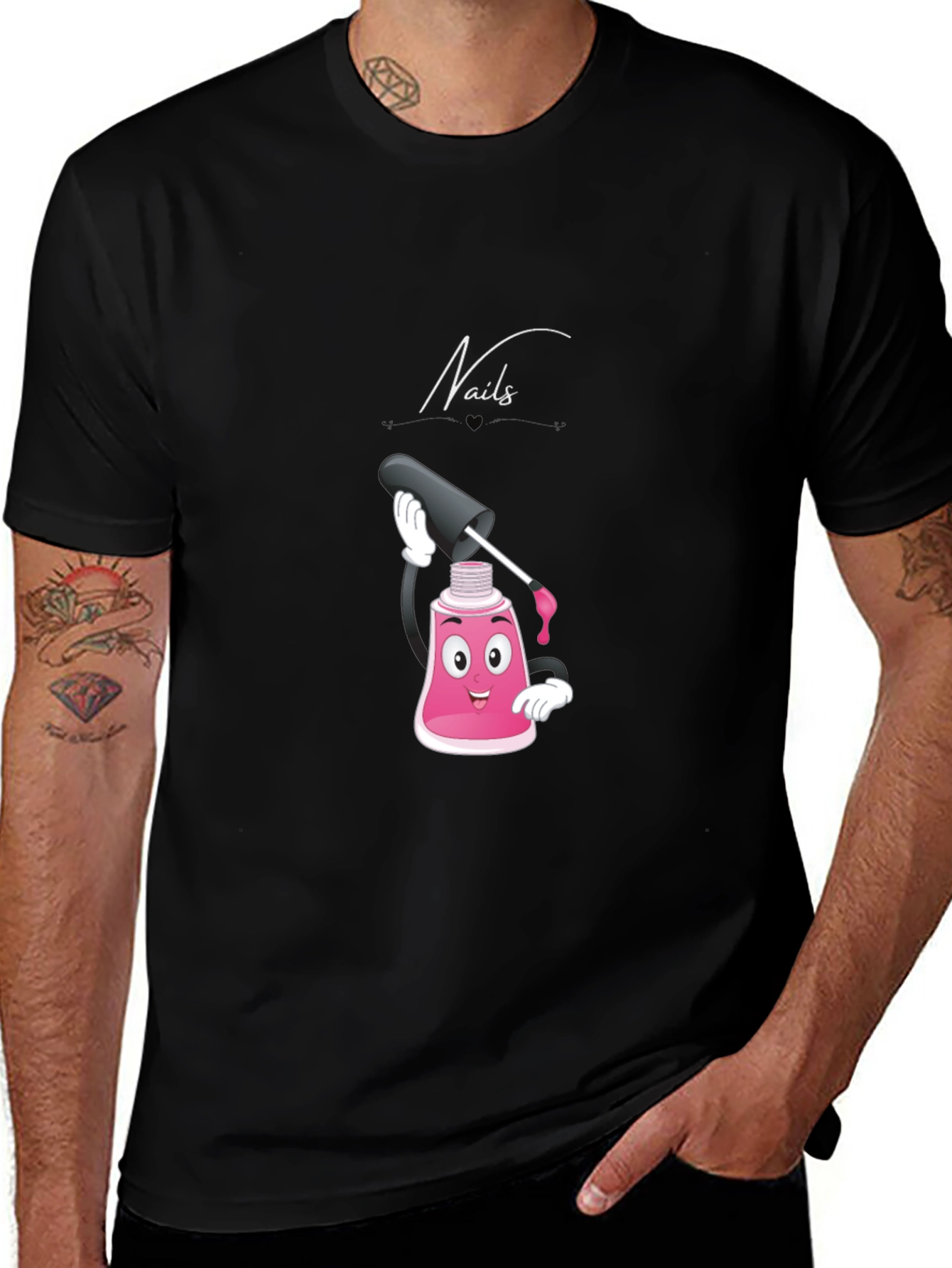Nails Cartoon Graphic T-Shirt