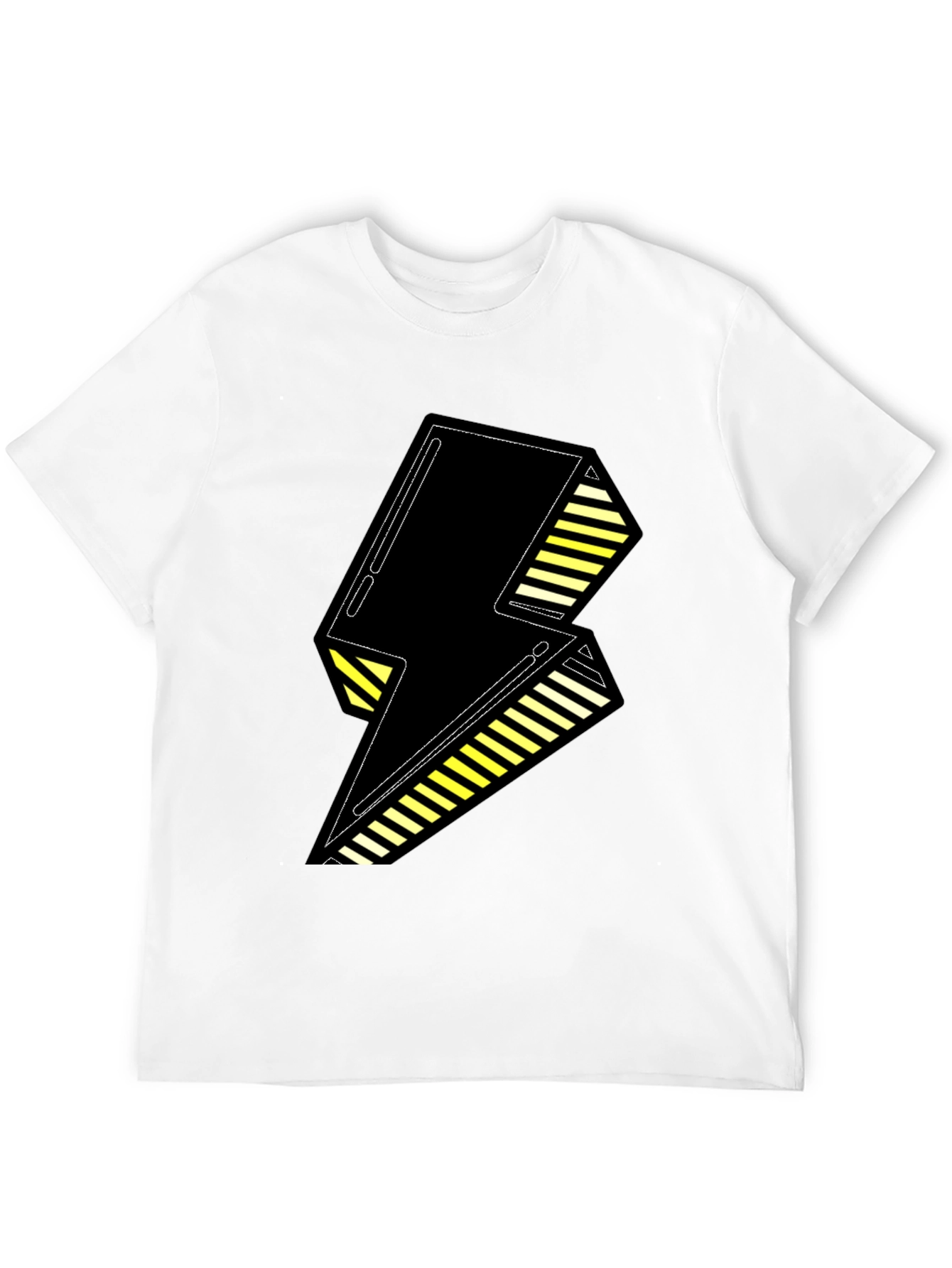 Bold Black Lightning Bolt Graphic Tee