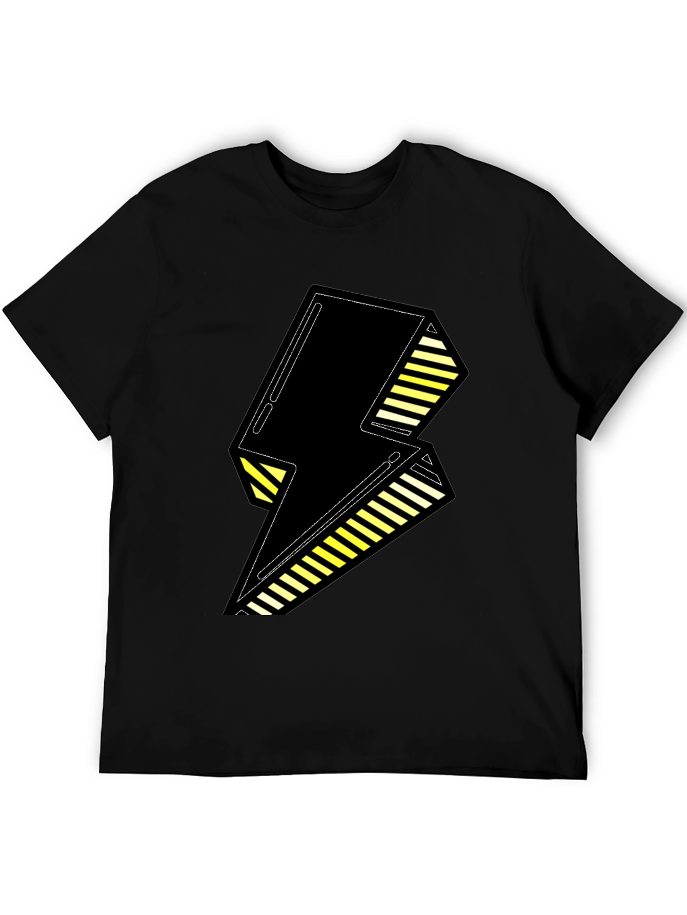 Bold Black Lightning Bolt Graphic Tee