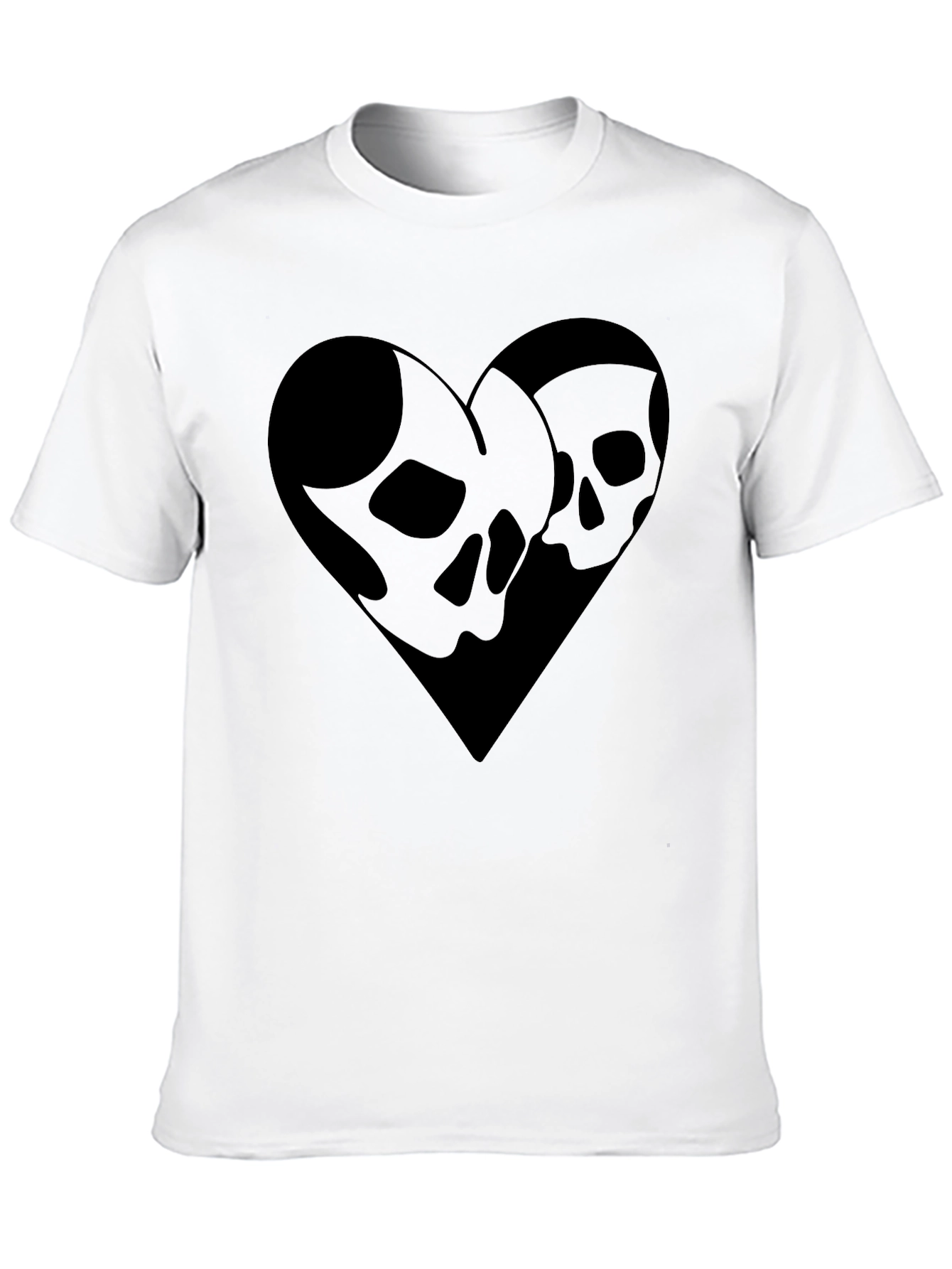 Skull Heart Graphic Tee - Stylish Black T-Shirt