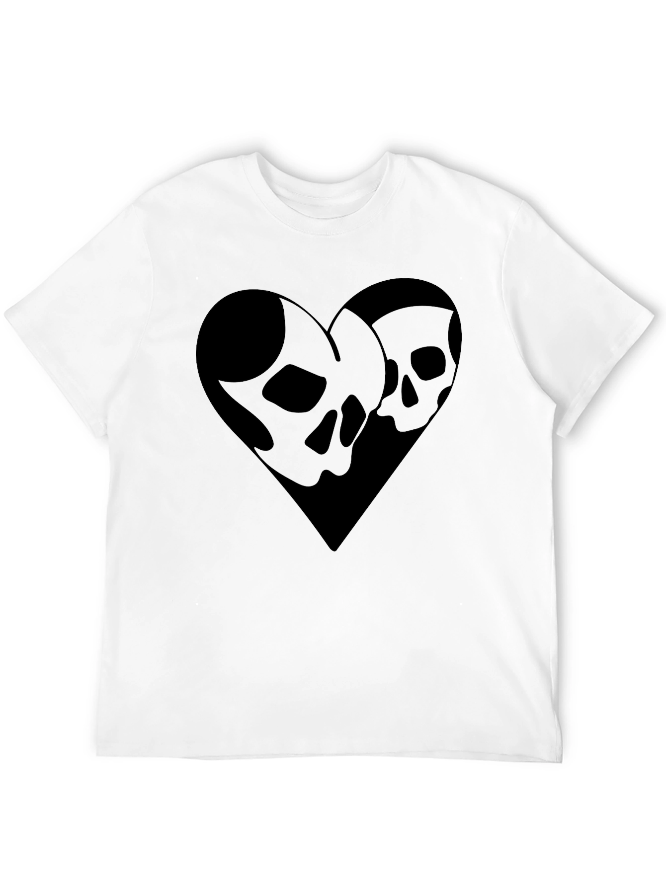 Skull Heart Graphic Tee - Stylish Black T-Shirt