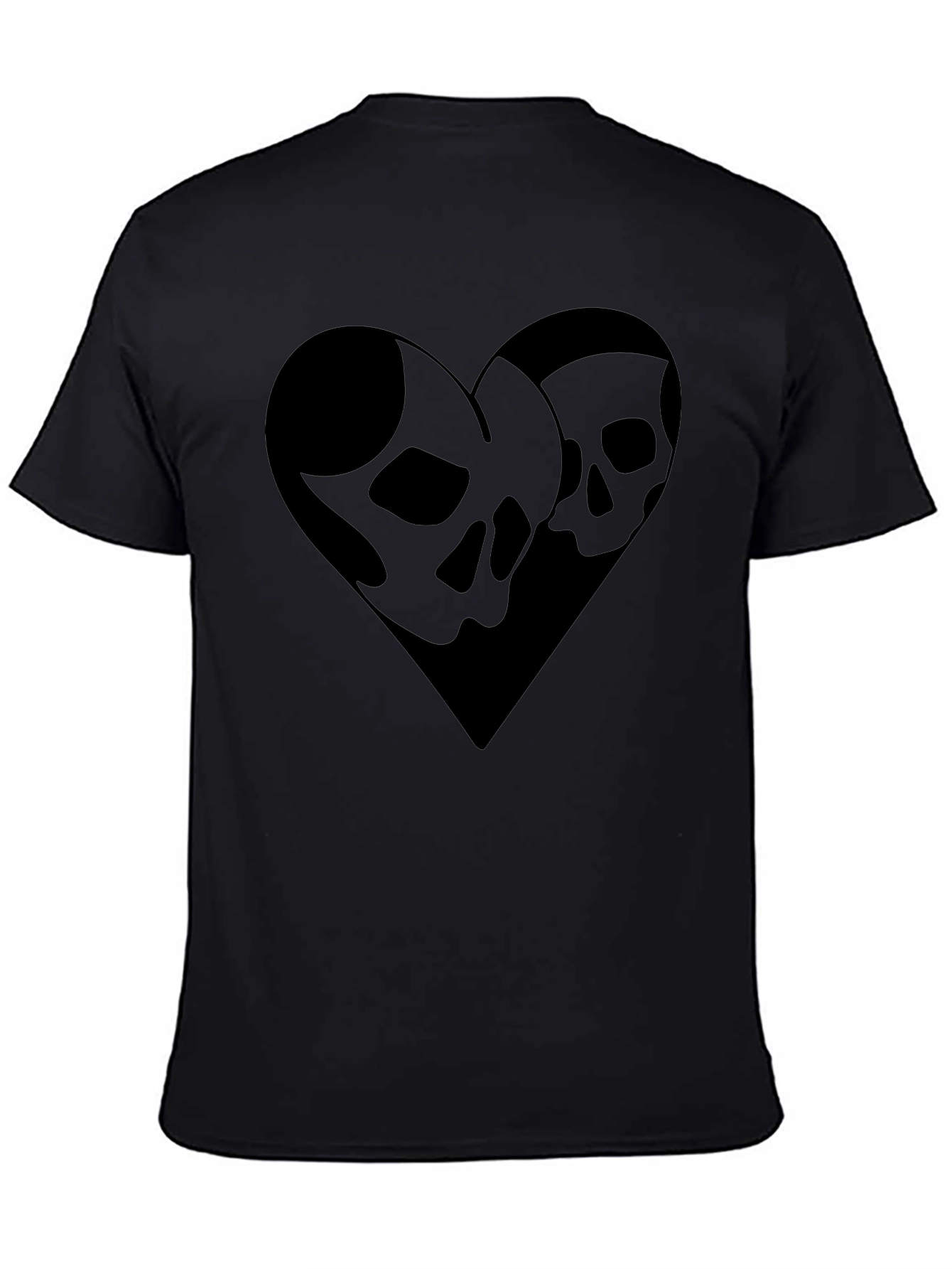 Skull Heart Graphic Tee - Stylish Black T-Shirt