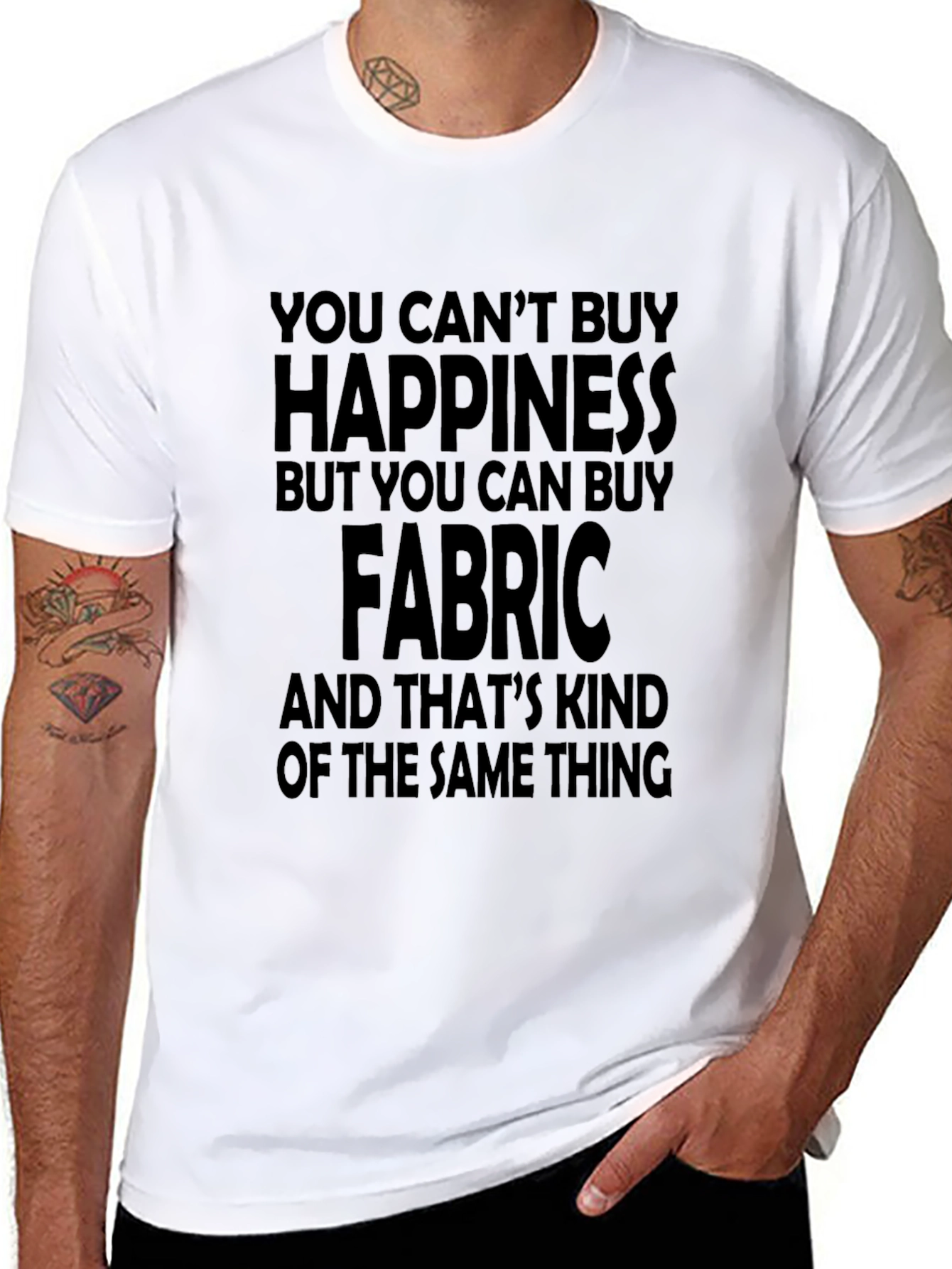 Happiness Fabric Graphic Tee - Soft Cotton Blend