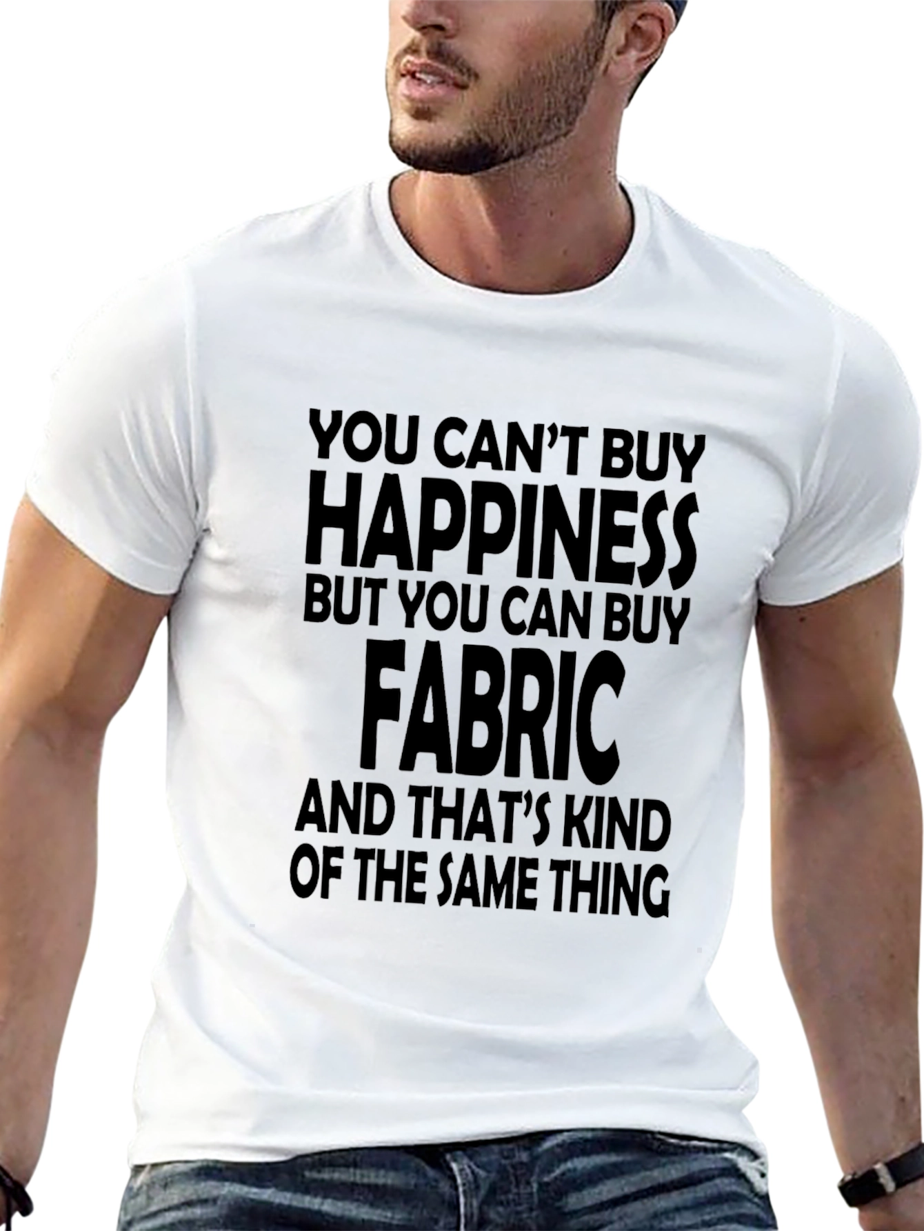 Happiness Fabric Graphic Tee - Soft Cotton Blend