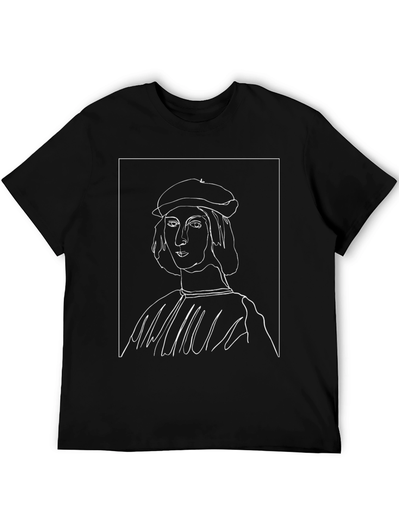 Renaissance Art T-Shirt - Minimalist Line Drawing