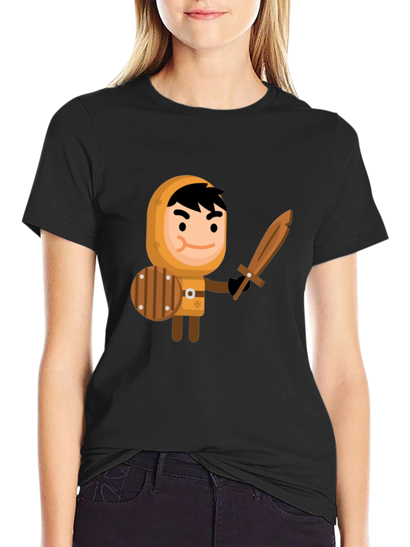 Cartoon Knight Graphic Tee - Fun Unique Design