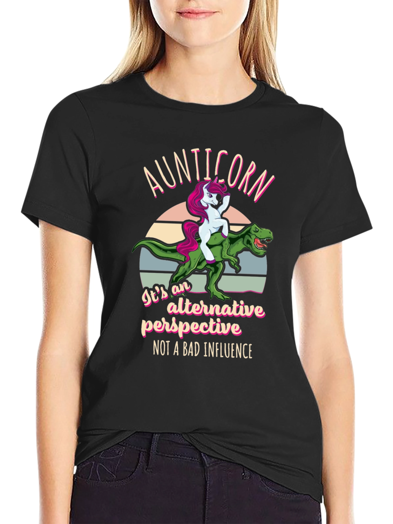 Aunticorn Dinosaur Graphic T-Shirt