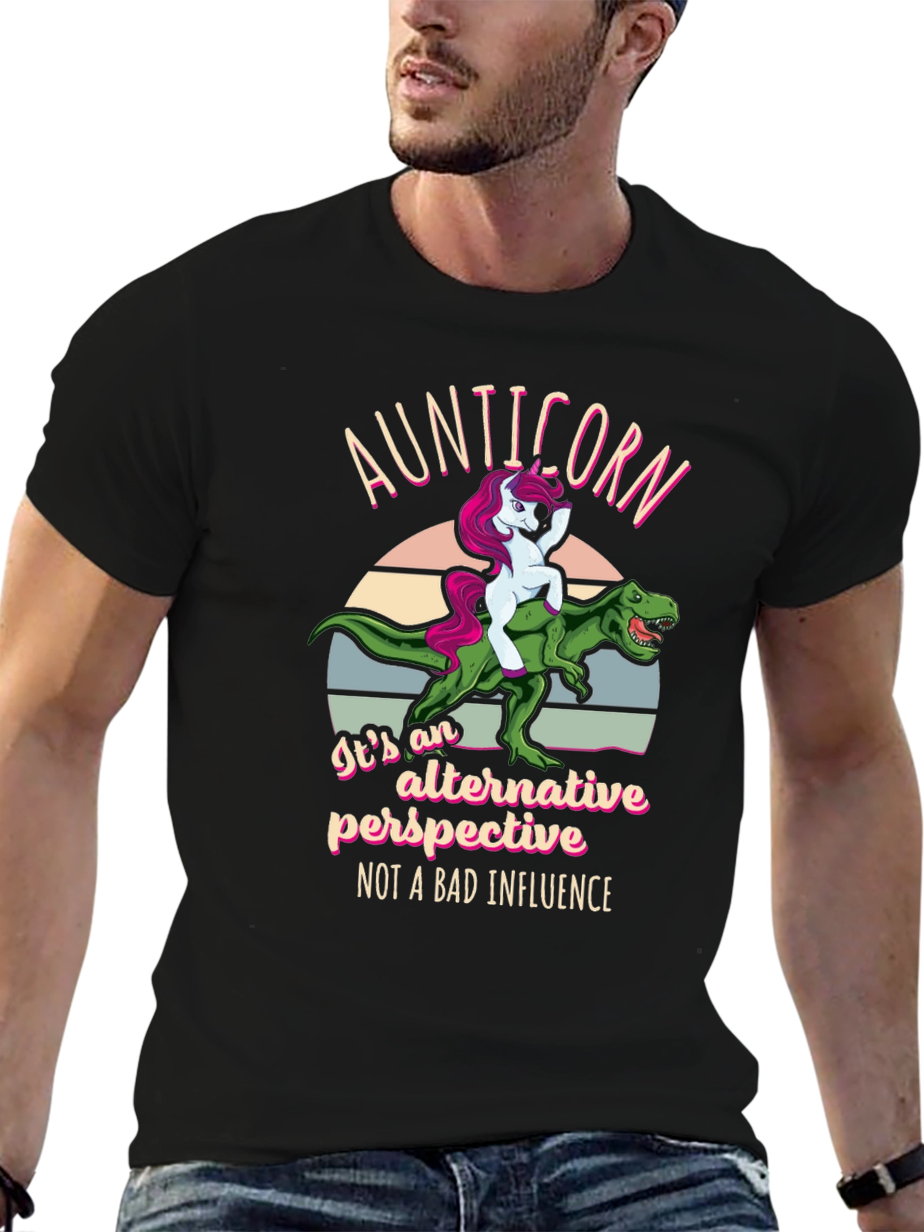 Aunticorn Dinosaur Graphic T-Shirt
