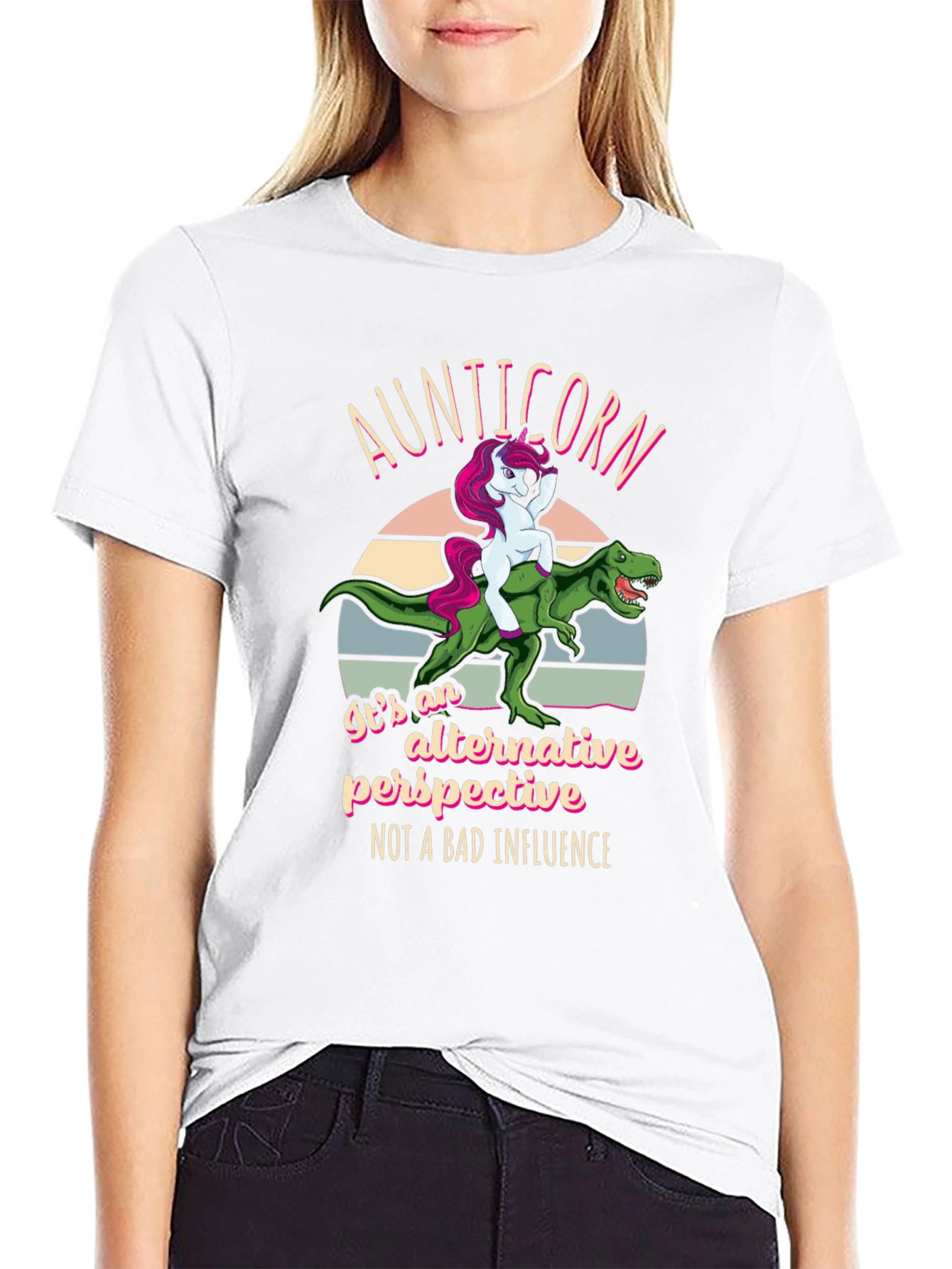 Aunticorn Dinosaur Graphic T-Shirt