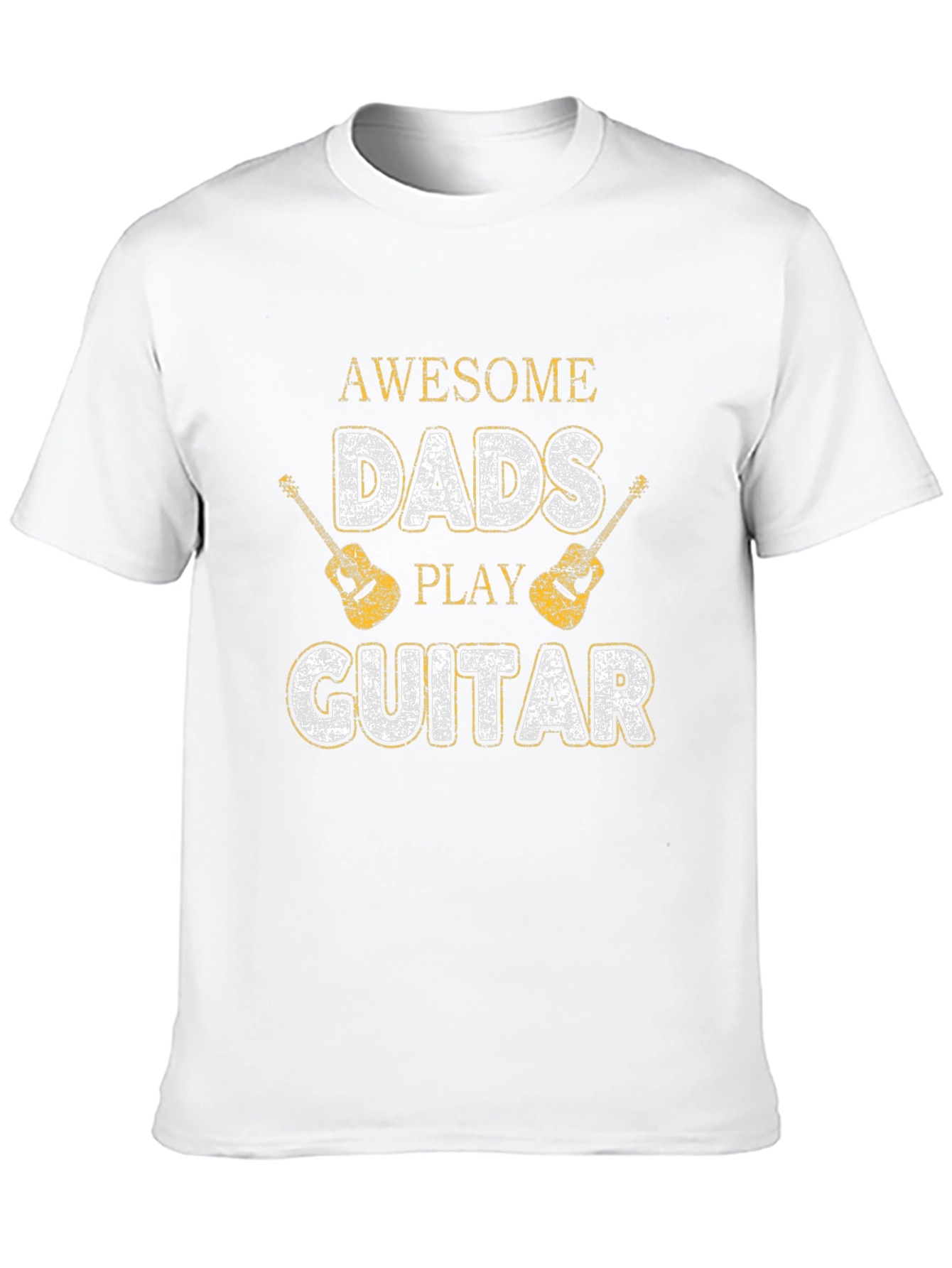 Awesome Dads Play Guitar Black Graphic T-Shirt