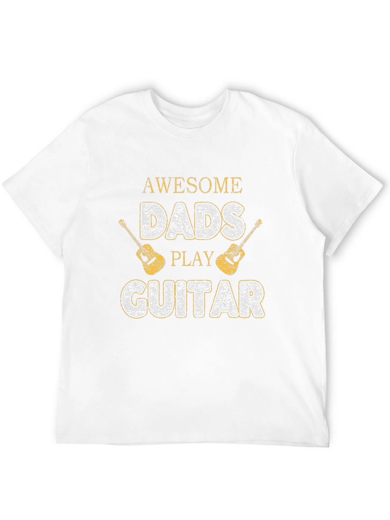 Awesome Dads Play Guitar Black Graphic T-Shirt
