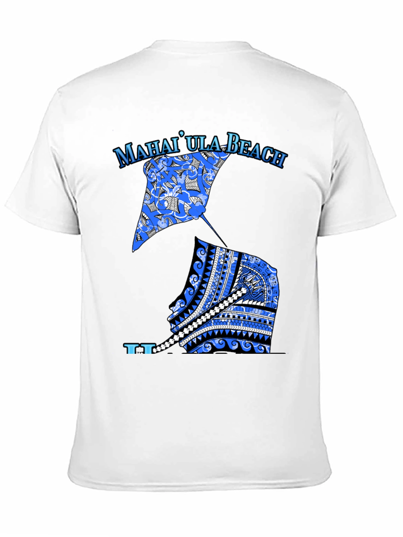 MahaiUla Beach Graphic Tee - Black Cotton T-Shirt