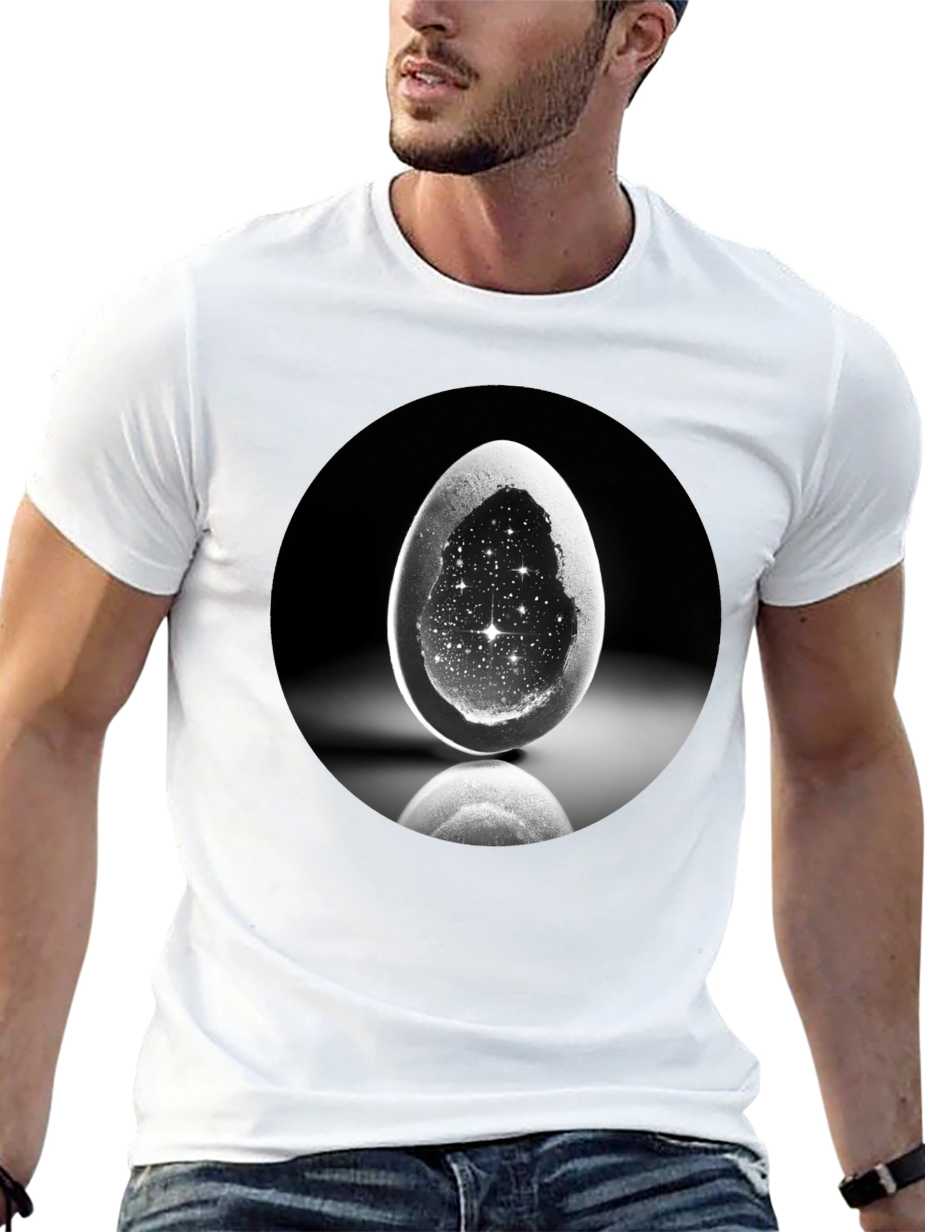 Galaxy Egg Graphic Tee - Unique Space T-Shirt