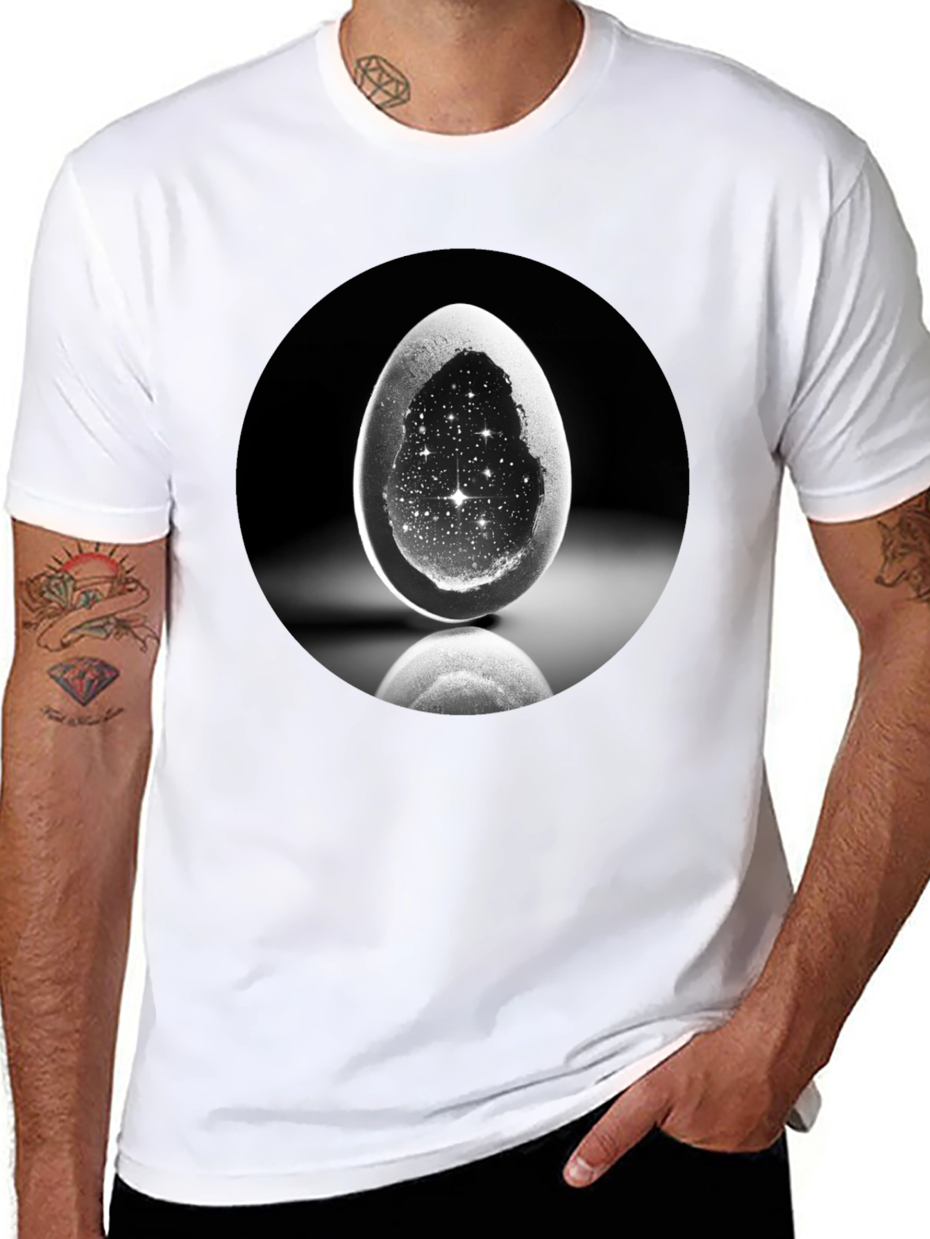 Galaxy Egg Graphic Tee - Unique Space T-Shirt