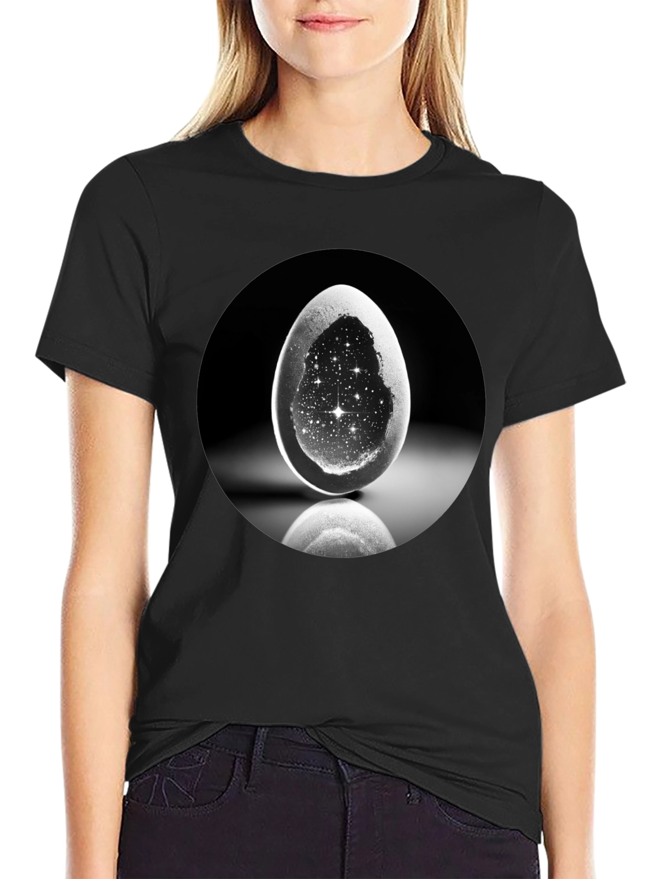 Galaxy Egg Graphic Tee - Unique Space T-Shirt