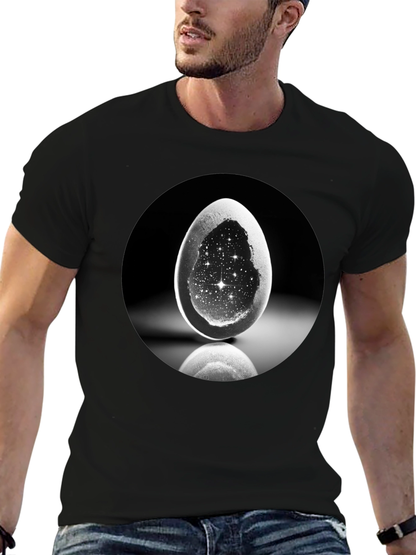 Galaxy Egg Graphic Tee - Unique Space T-Shirt