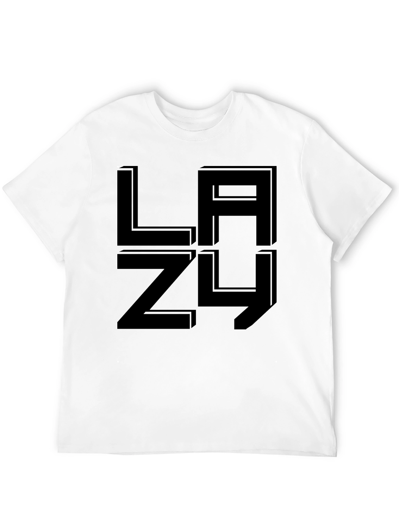 LAZY Graphic Print Black T-Shirt - Casual Comfort