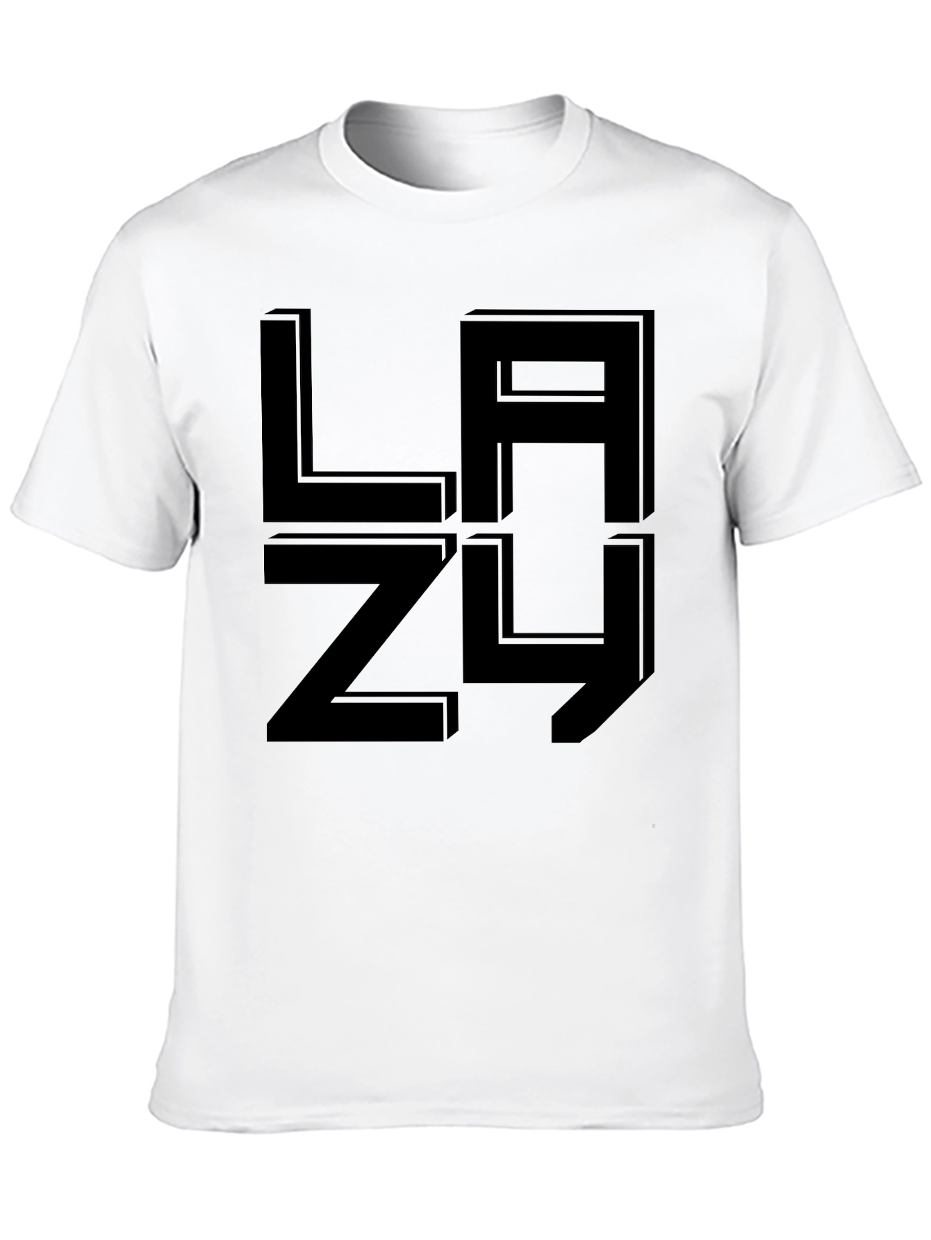 LAZY Graphic Print Black T-Shirt - Casual Comfort