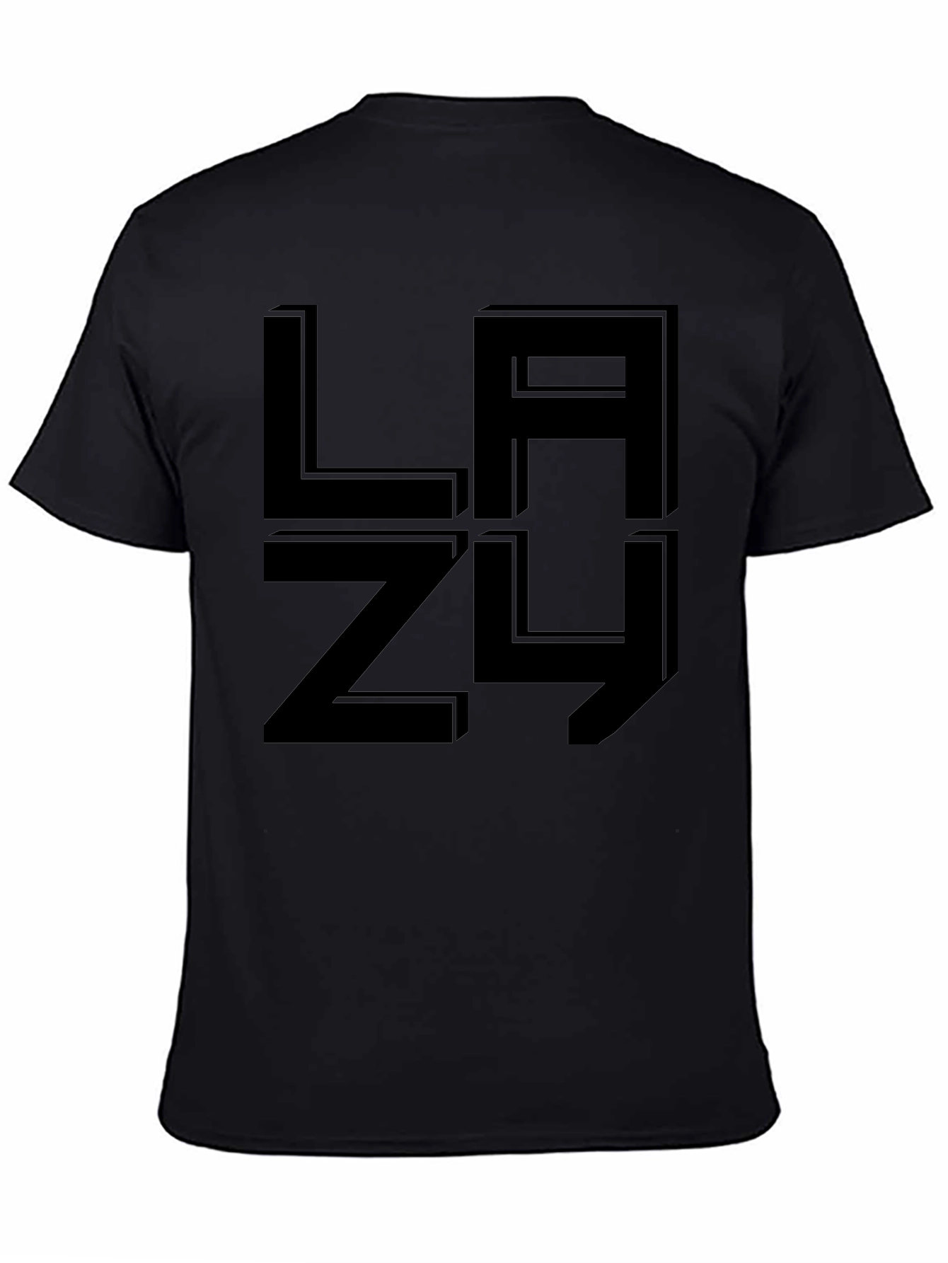 LAZY Graphic Print Black T-Shirt - Casual Comfort