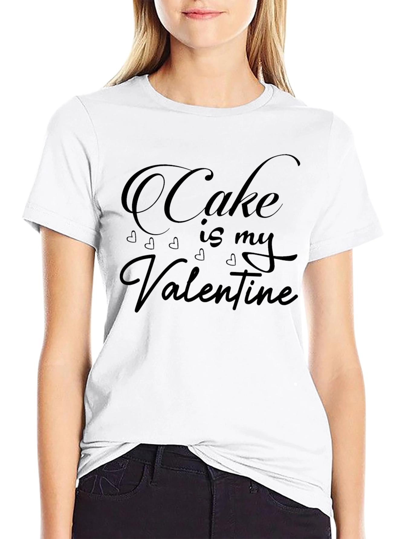 Cake is My Valentine Black T-Shirt